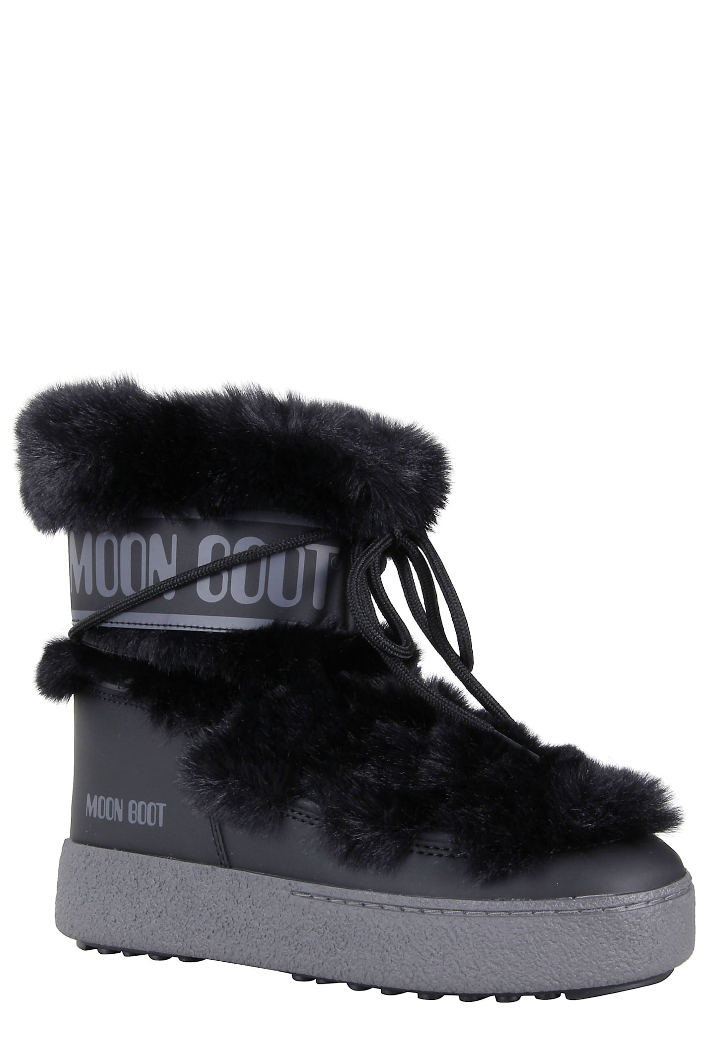Moon Boot Ltrack Faux Fur Wp In Black