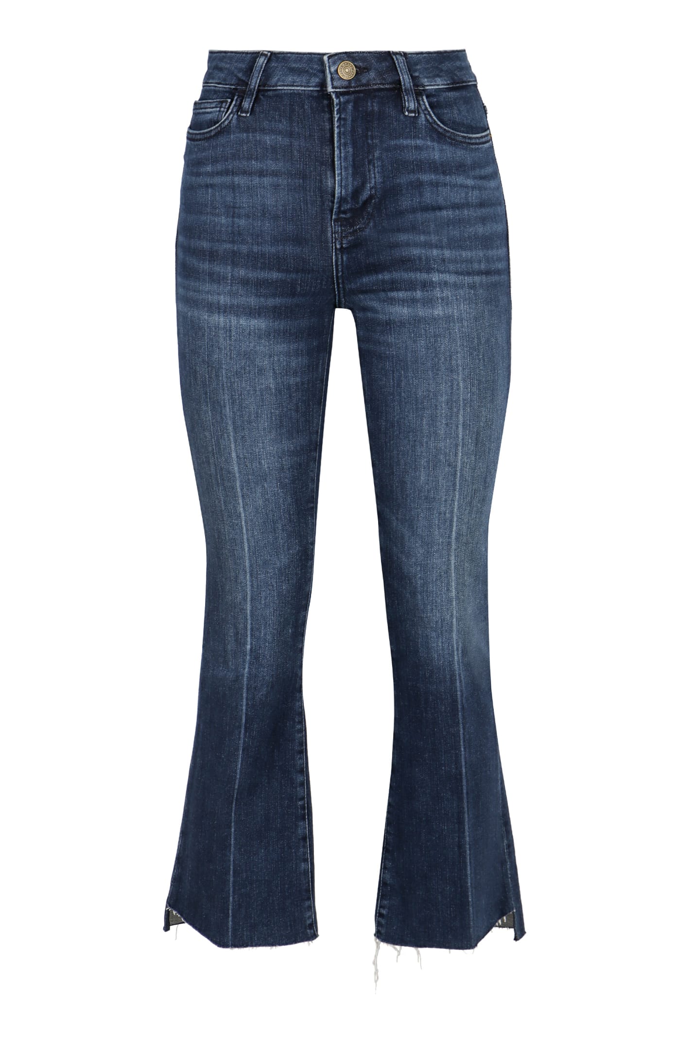 Frame Le Crop Mini Boot Mid-rise Jeans In Denim