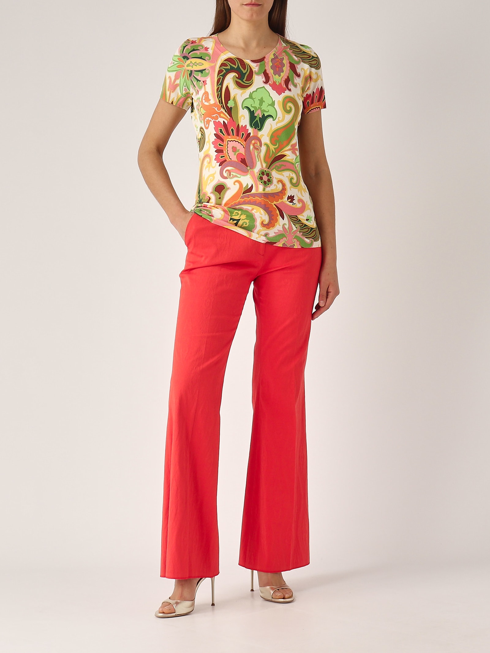 Etro Misto Seta Sweater In Multicolor