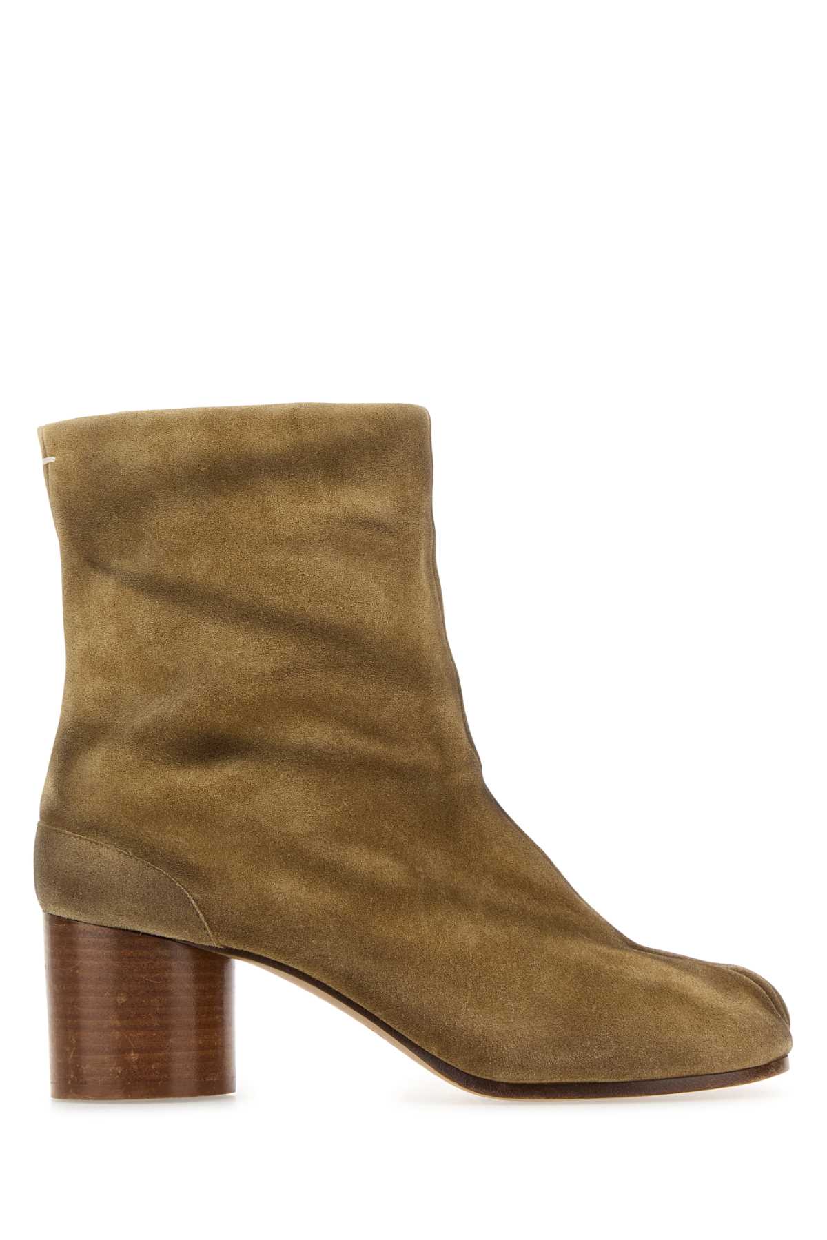 Maison Margiela Beige Suede Tabi Ankle Boots In Brown