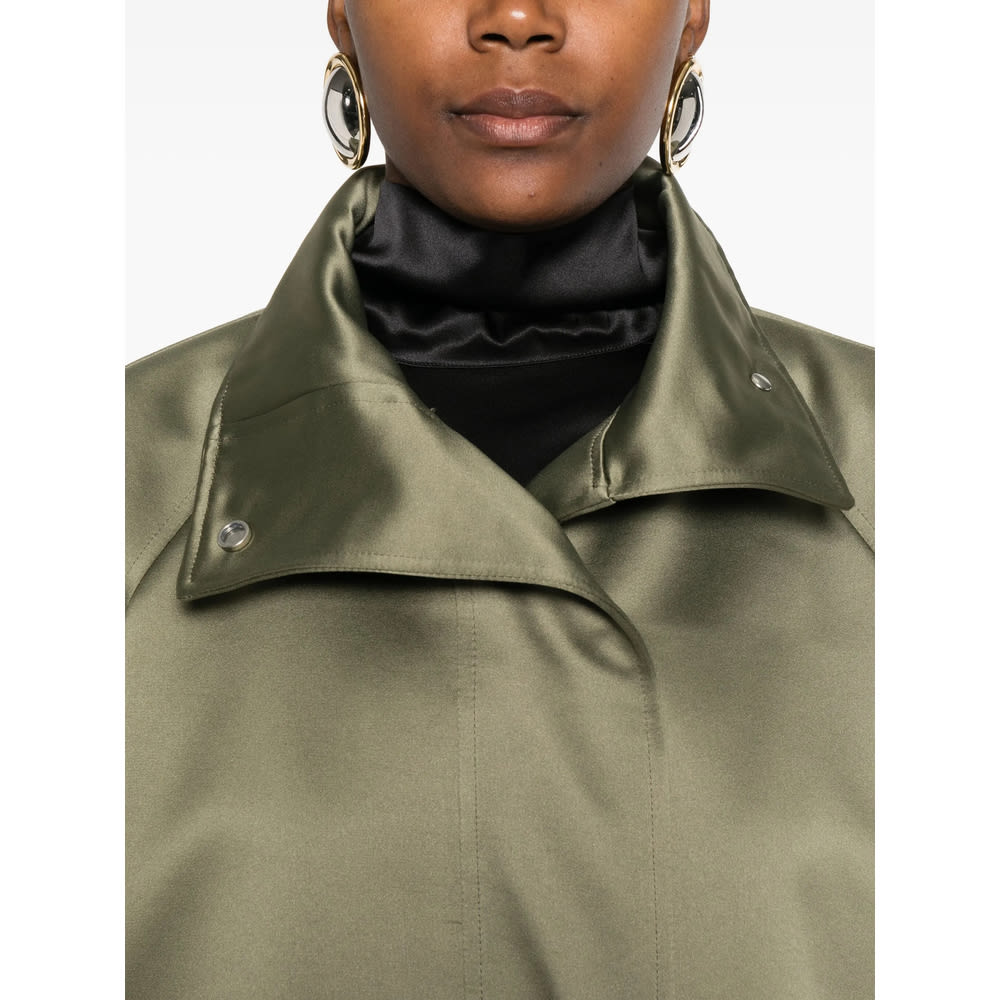 Covert Drawstring-hem Jacket In Green