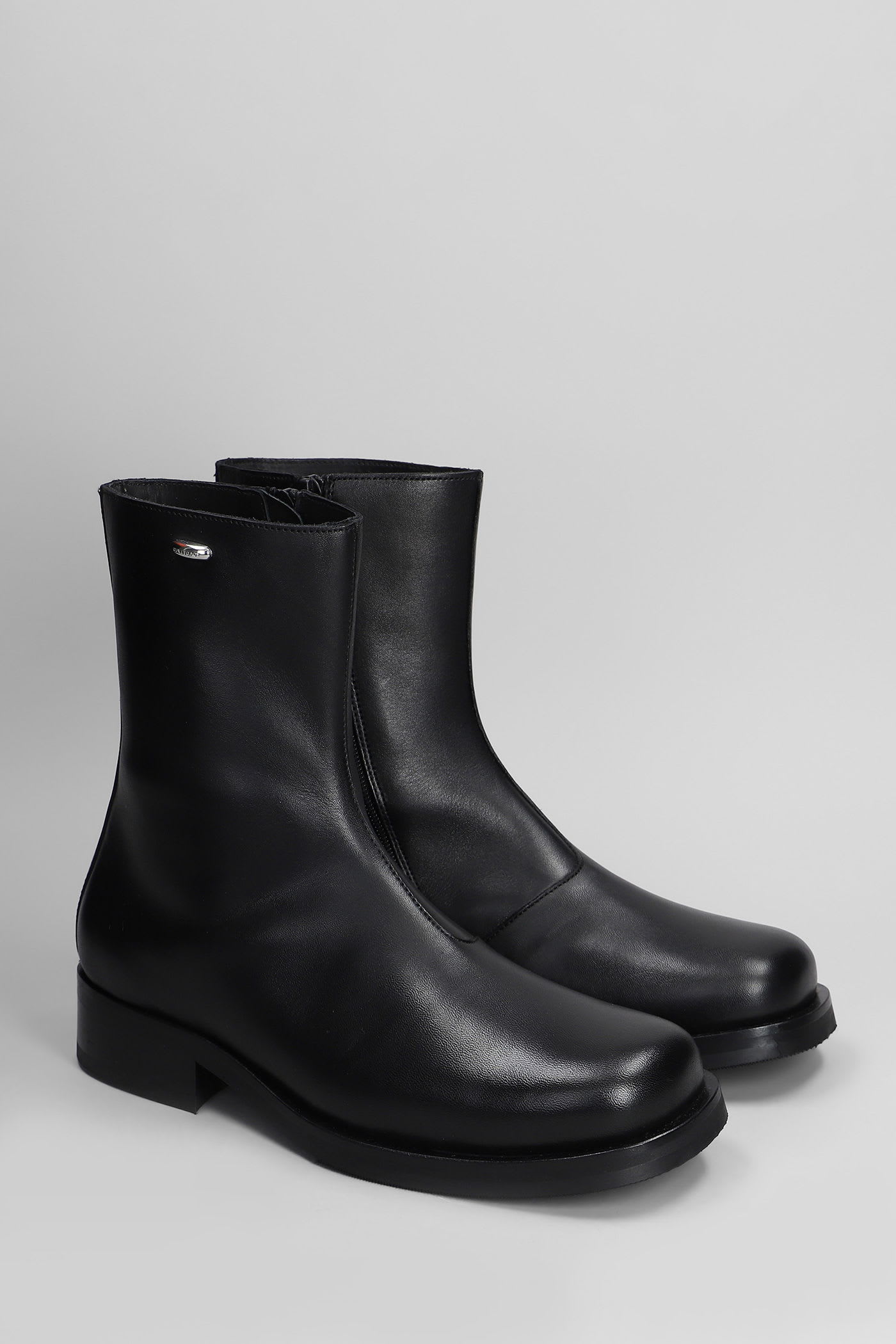 Our Legacy Block Heel Round Toe Smooth Finish Boots In Black