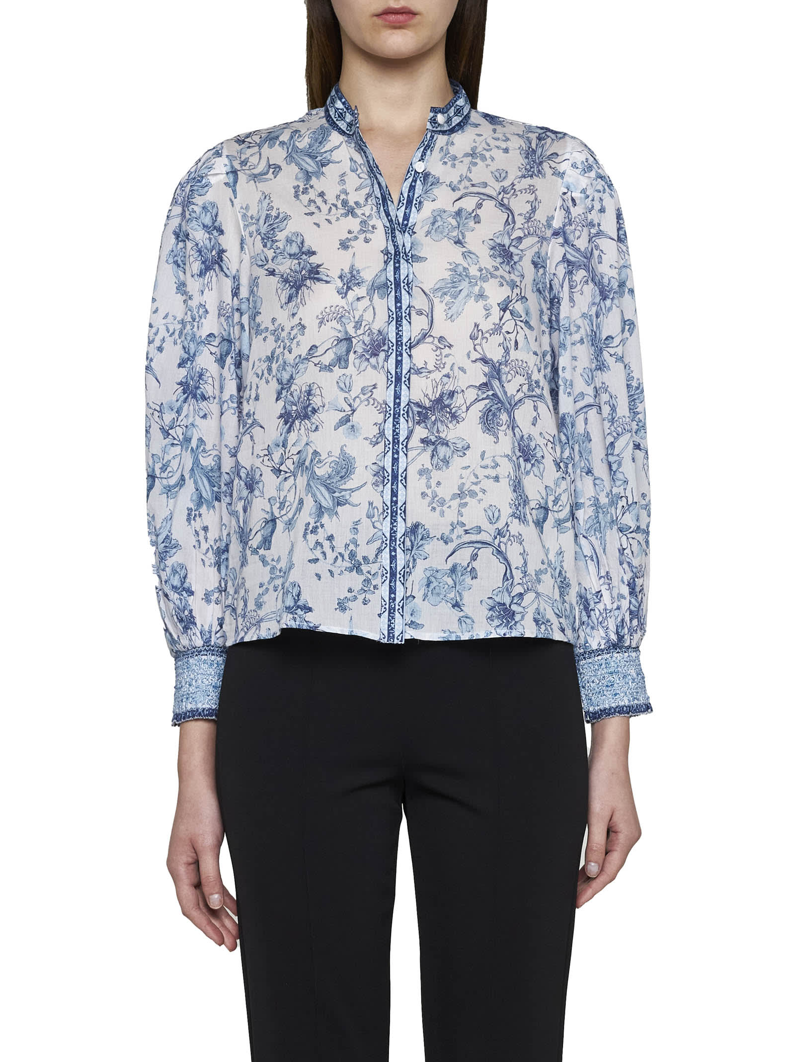 Shop Alice And Olivia Shirt In Je Ladore Spring Sky