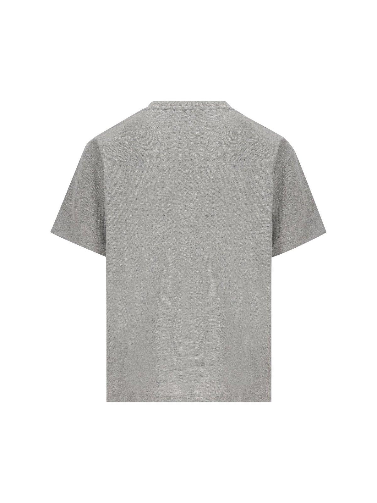 Shop Saint Laurent Cassandre Crewneck T-shirt In Grey
