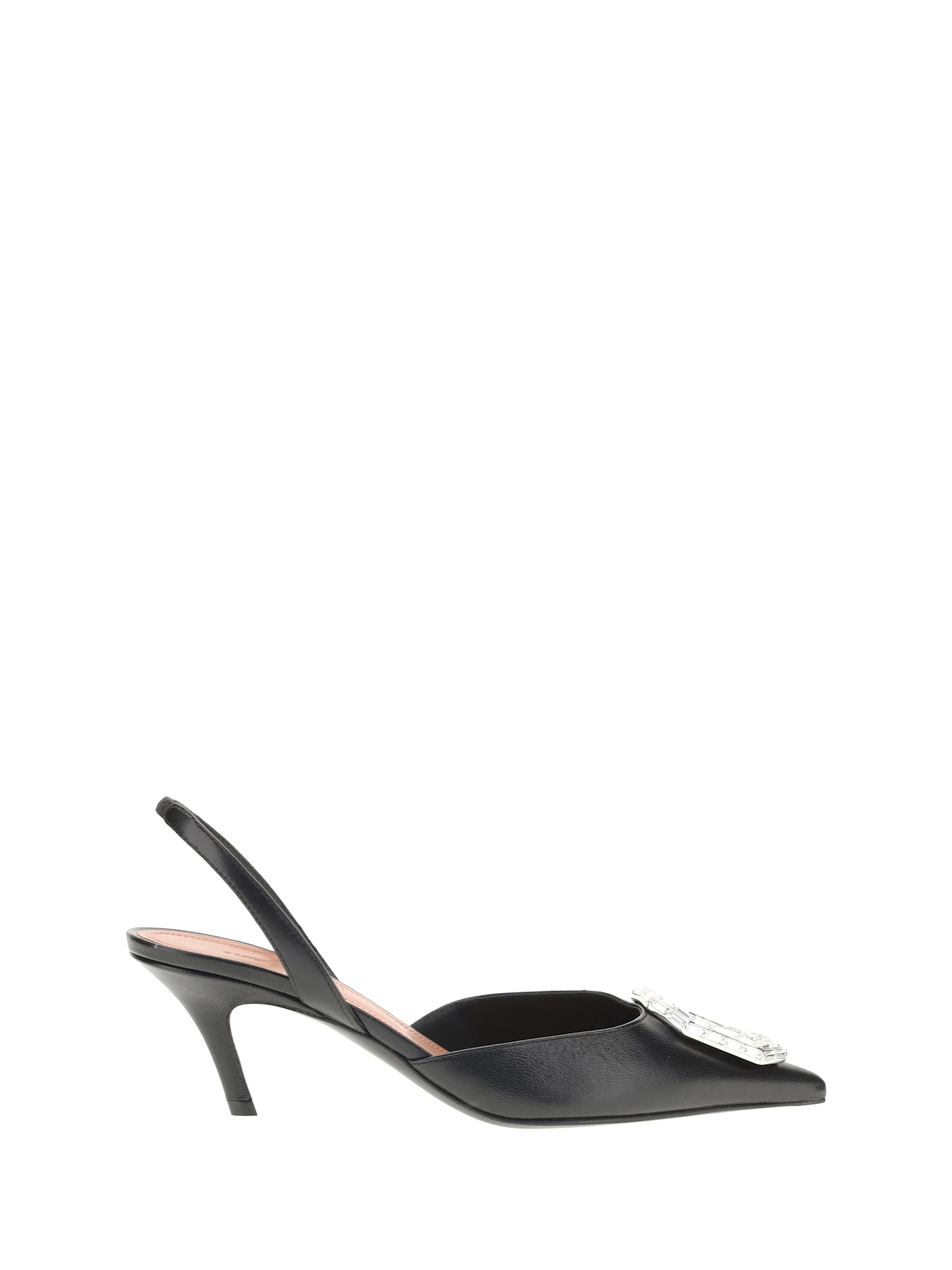 Amina Muaddi Leather Slingback Pumps