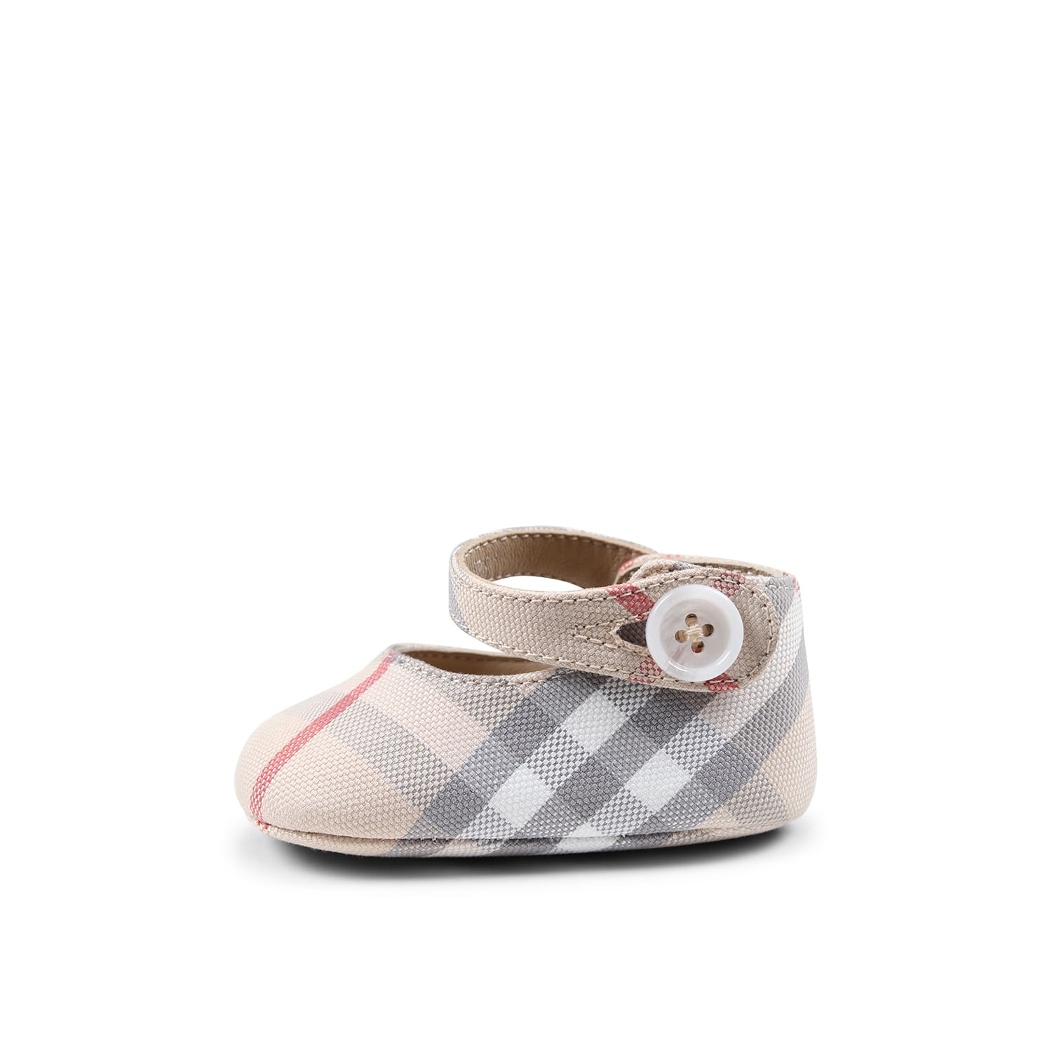 Burberry Beige Sneakers For Babykids With Vintage Check In Multi