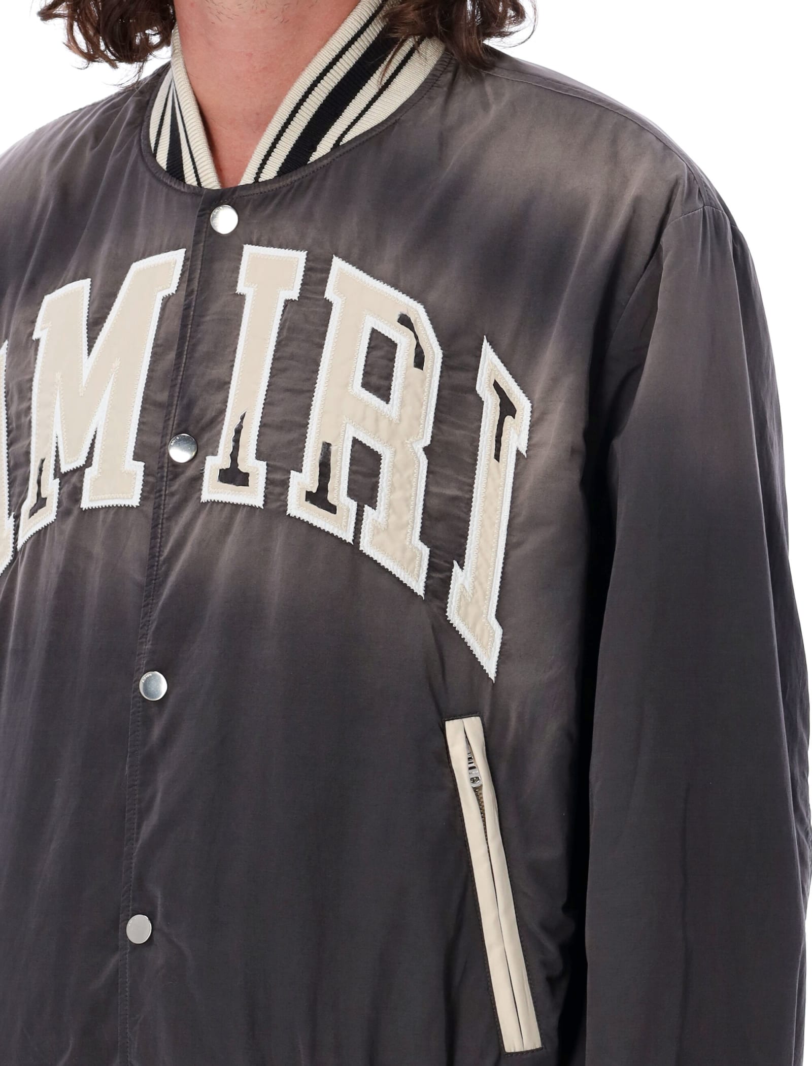 Shop Amiri Sun Faded Bomber In Black