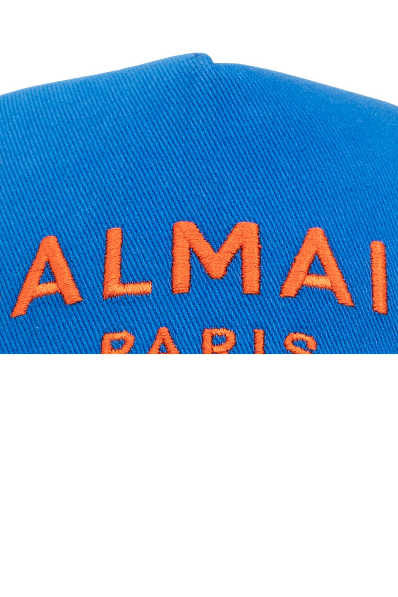 Shop Balmain Baseball Cap In Blu