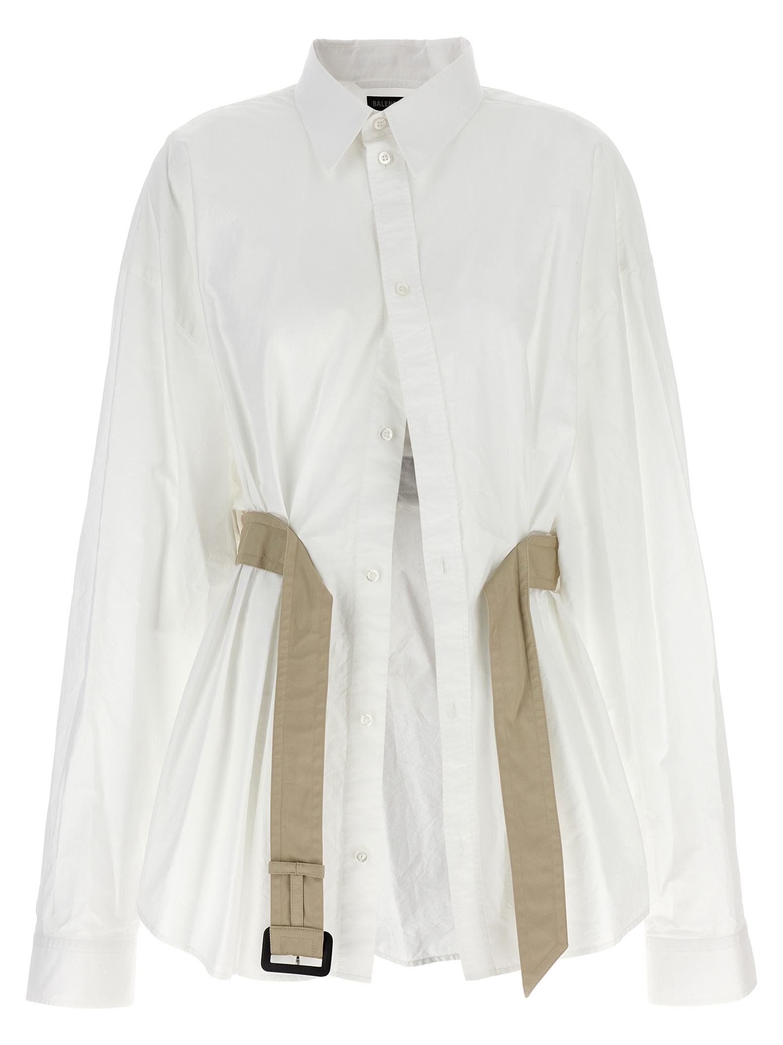 Shop Balenciaga Belt Shirt In White