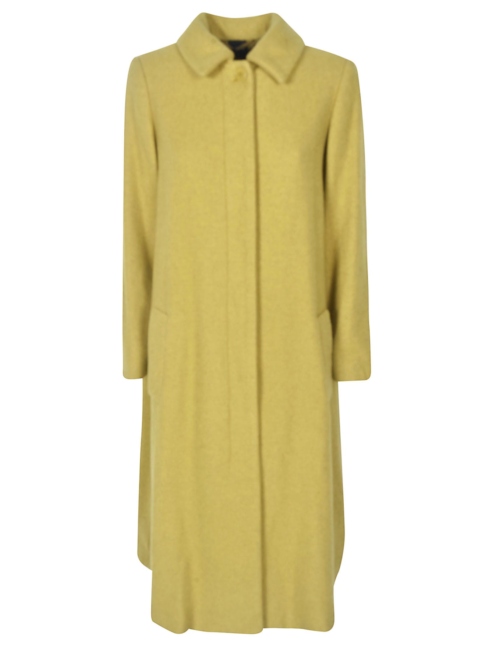 Aspesi Concealed Fastening Coat In Yellow