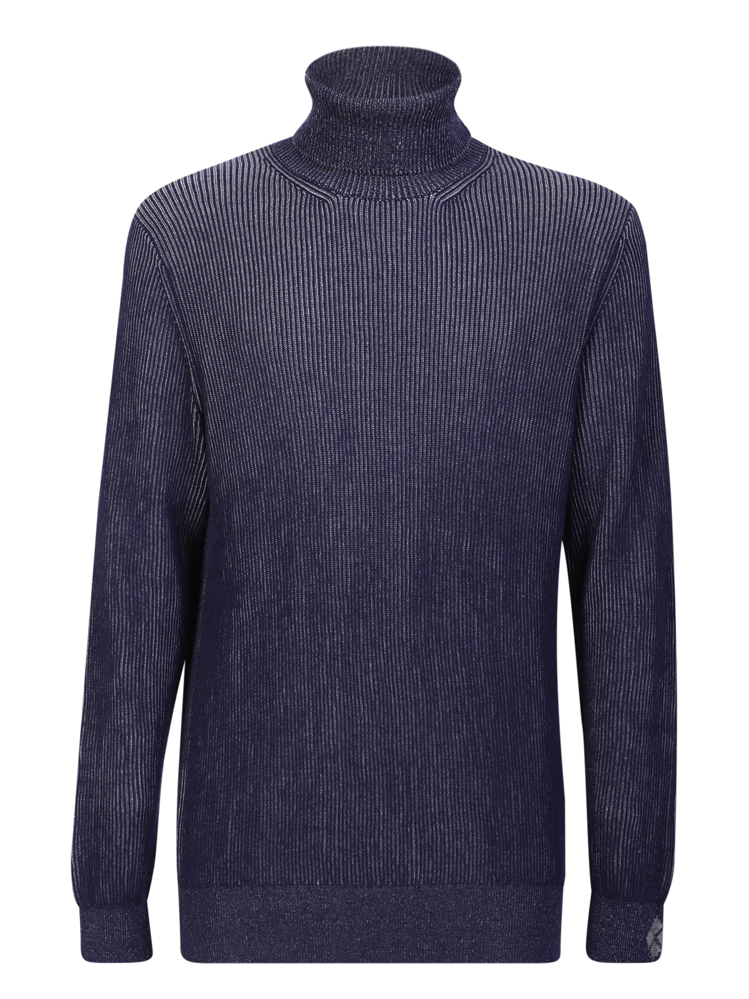 Ballantyne High Neck Pullover In Blue Vanisã© Knit