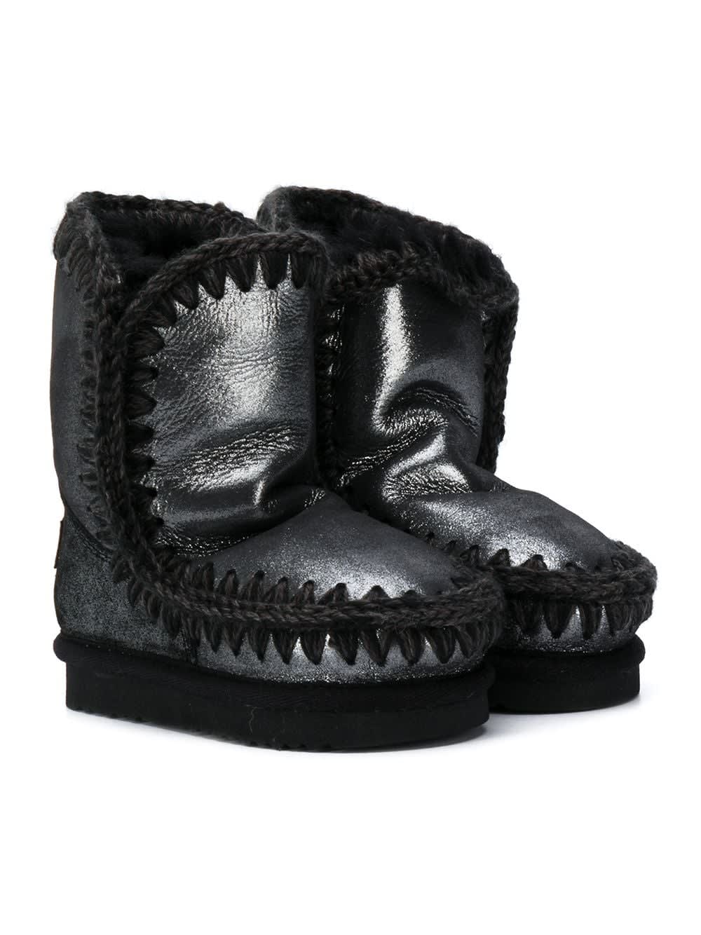 Mou Gray Ankle Boots Girl In Black