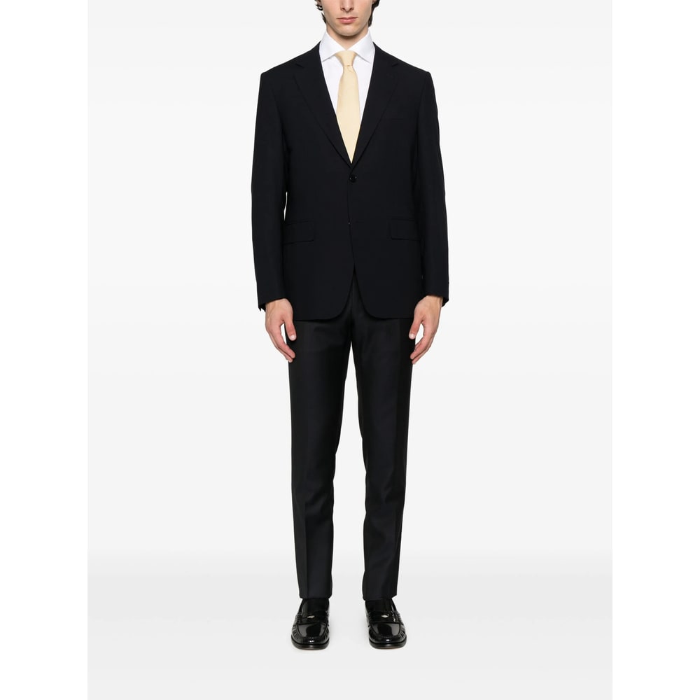 Canali Button Blazer In Black