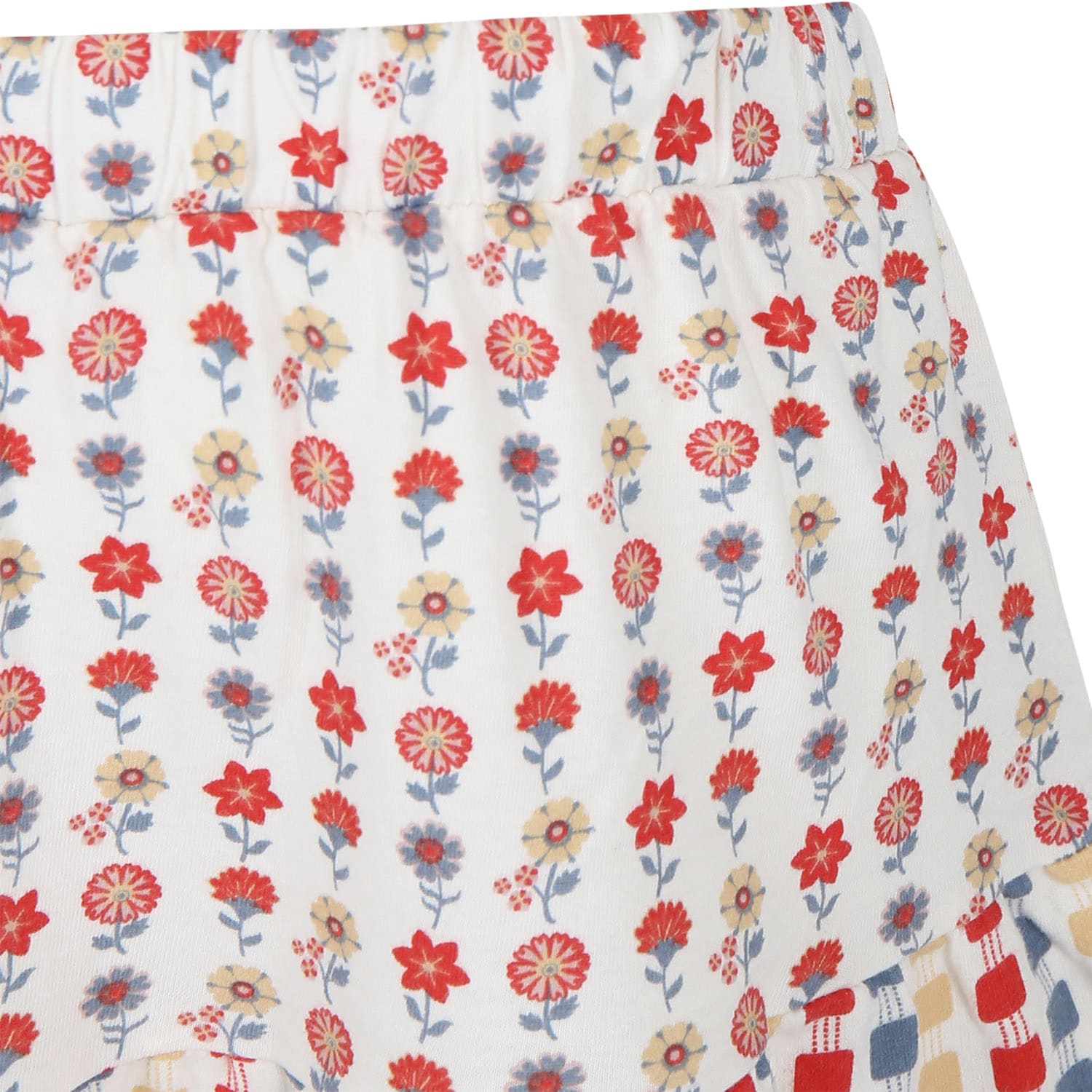 Shop Coco Au Lait Ivory Skirt For Girl With Flowers Print And Geometric Pattern