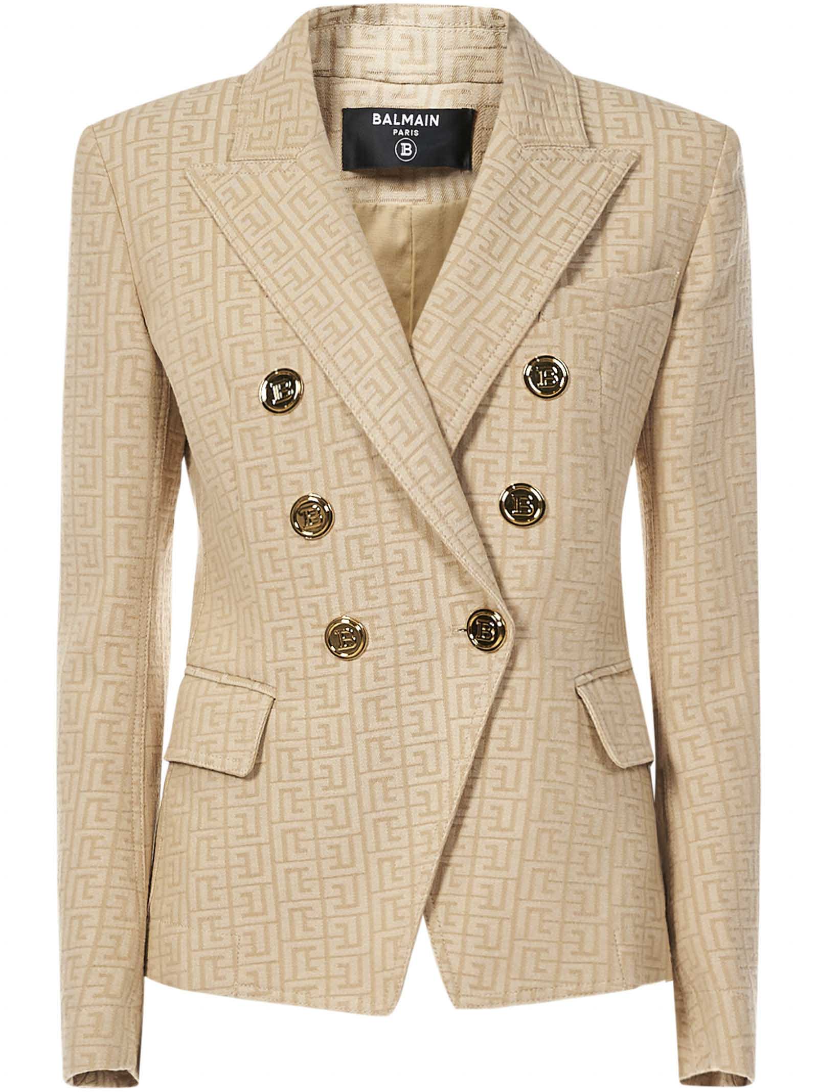 beige balmain blazer