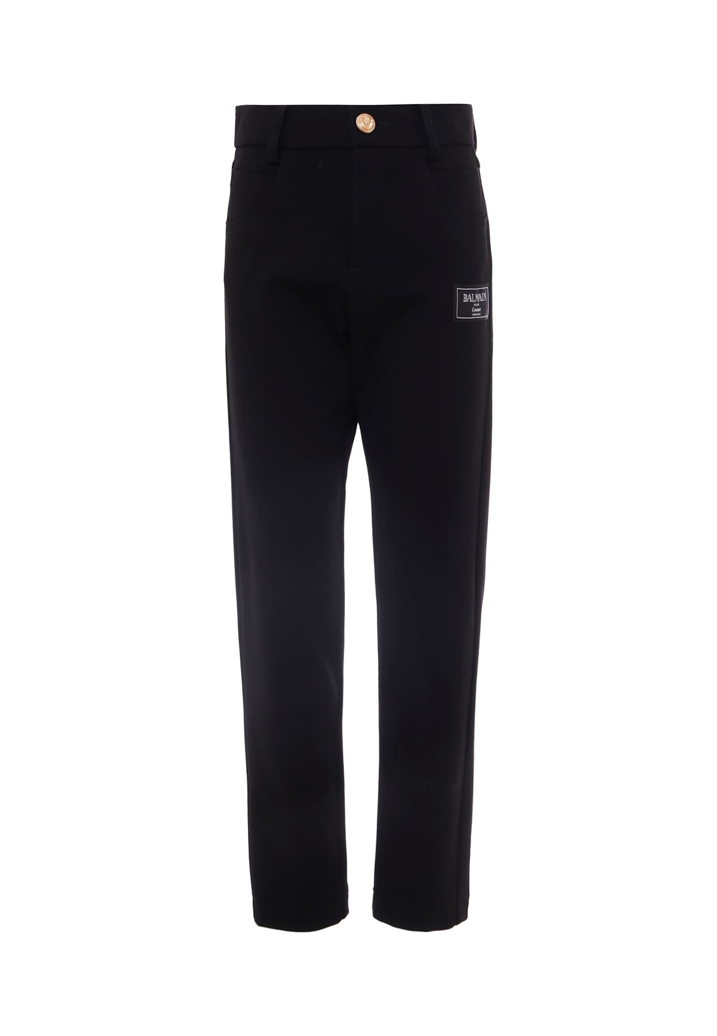 Balmain Black Trousers For Boy With Logo In Black