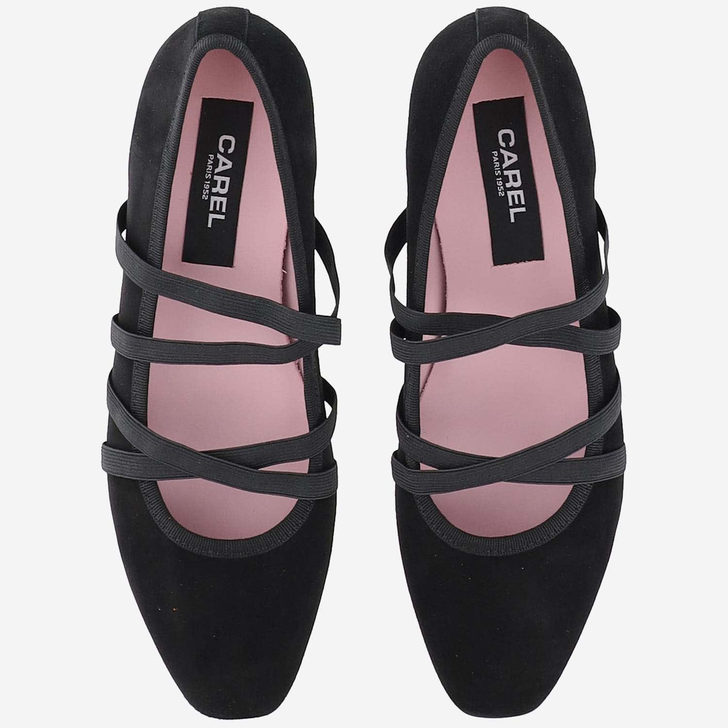 Shop Carel Suede Tutu Ballet Flats In Black