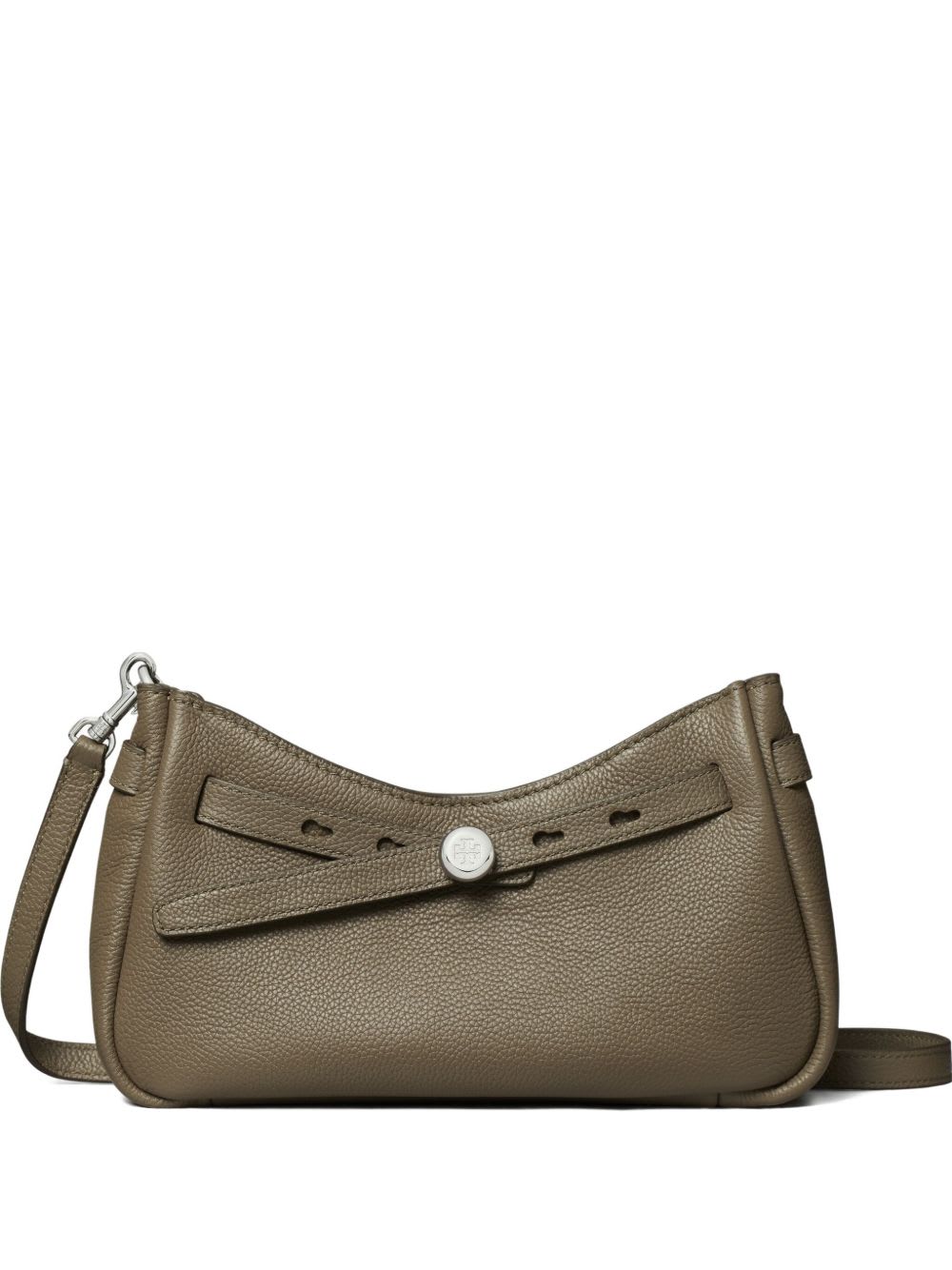 Tory Burch Romy Leather Crossbody Bag In Gray