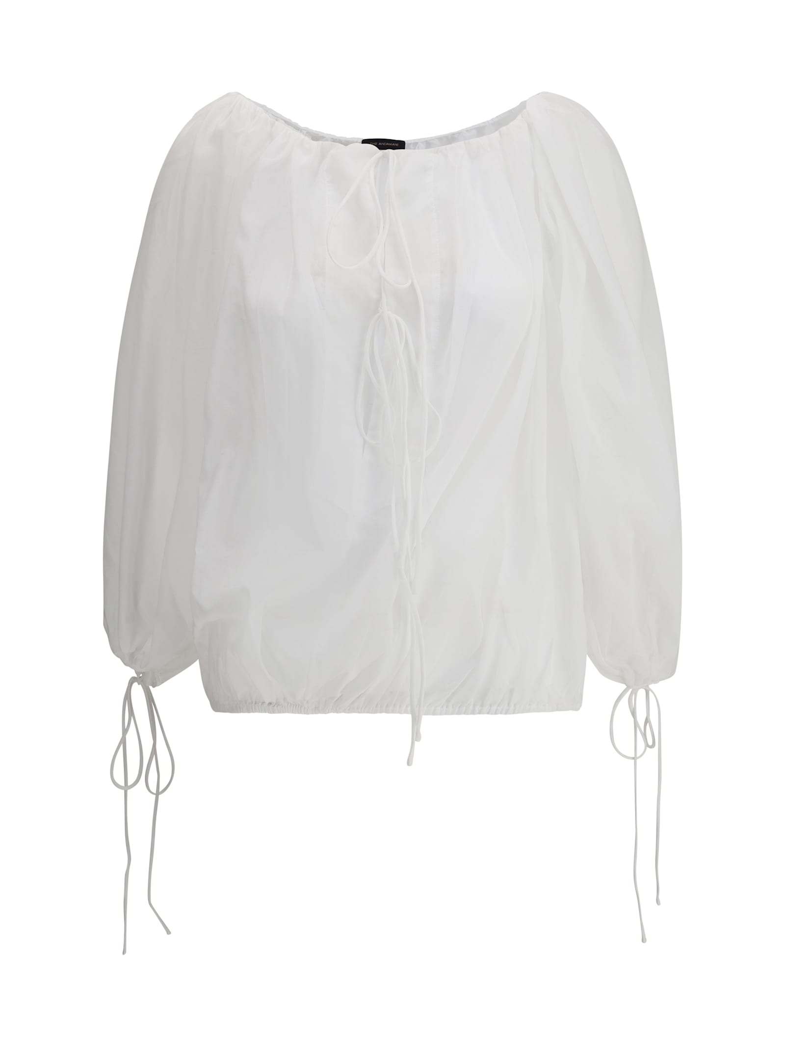 The Andamane Ribbon Tie Drawstring Blouse
