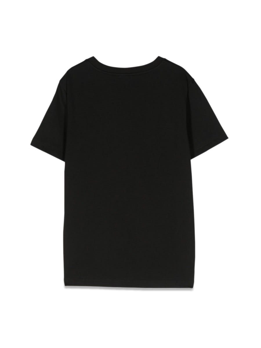 Shop Balmain Gold Mc Logo T-shirt In Black