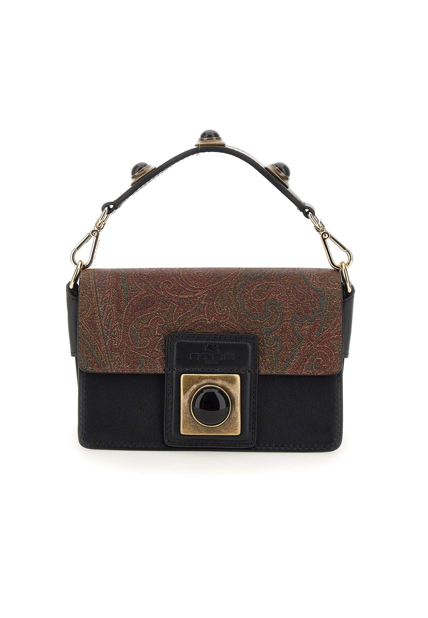 Shop Etro Crown Me Bag In Black