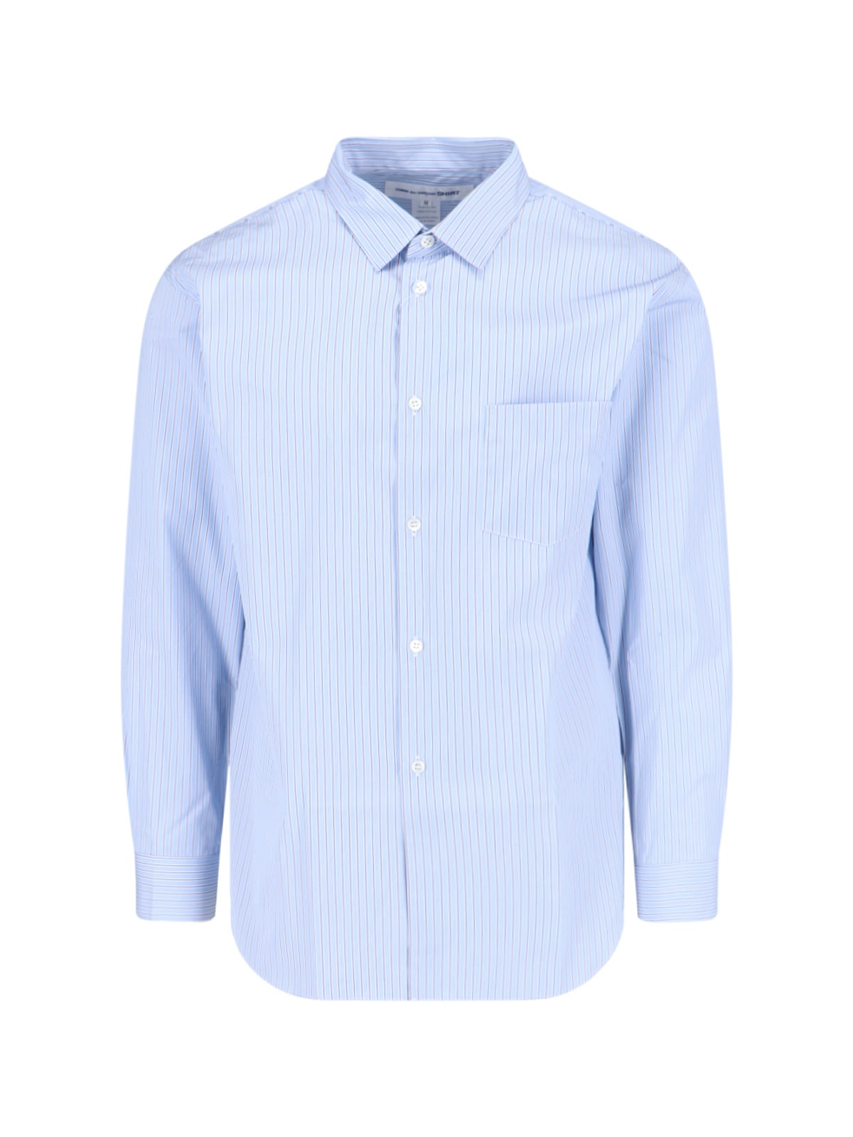 Shop Comme Des Garçons Striped Shirt In Light Blue