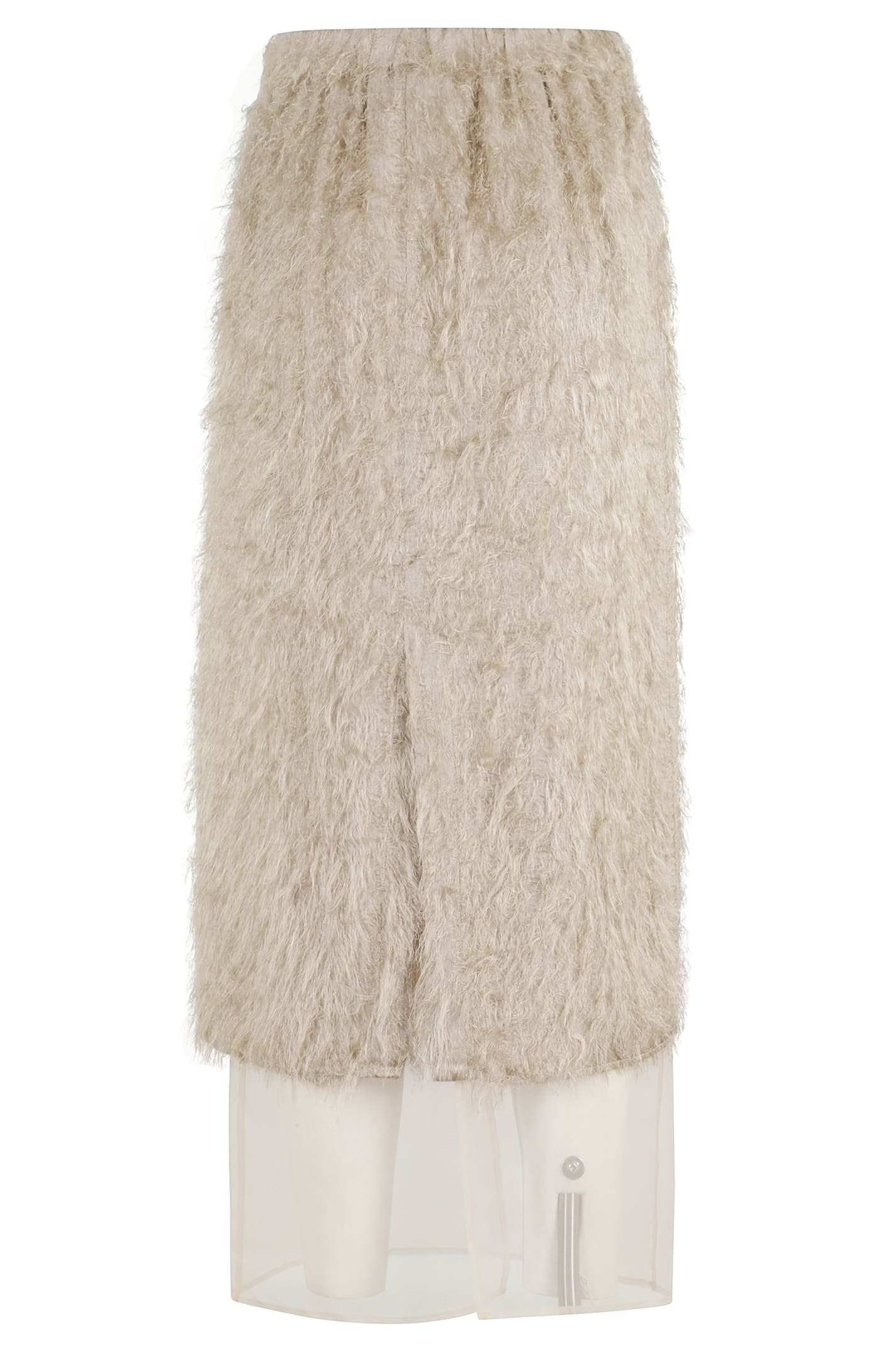 Alysi Fringed Maxi Skirt In Neutral