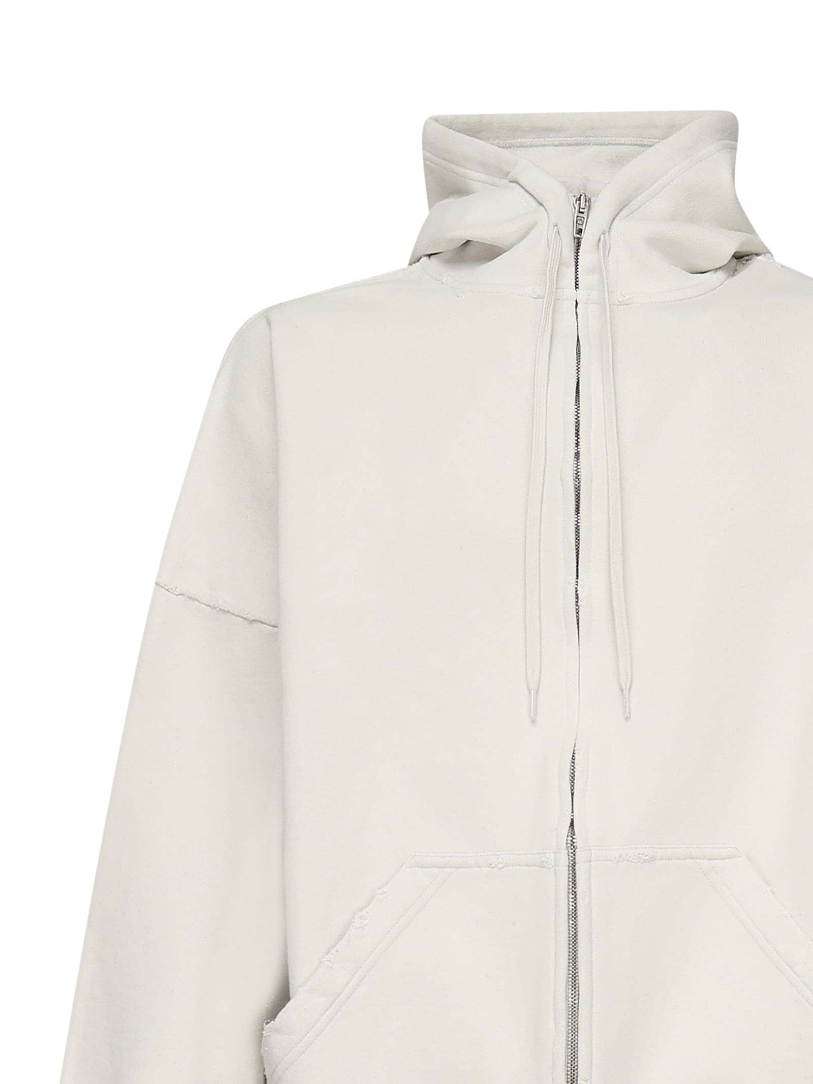 Balenciaga Hoodie With Zip Security Tape In Gray