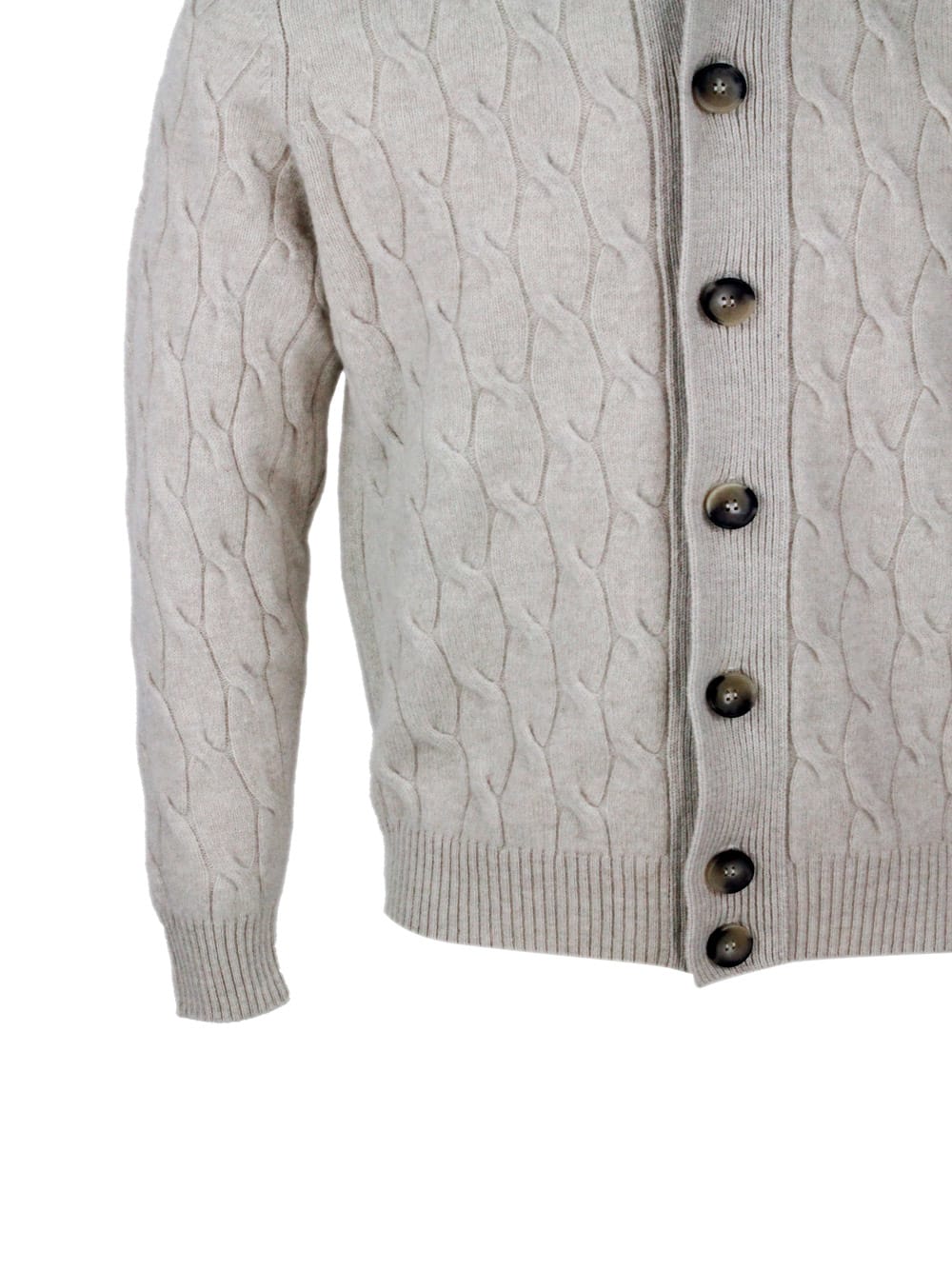 Filippo De Laurentiis Trecce Buttoned Cardigan In White