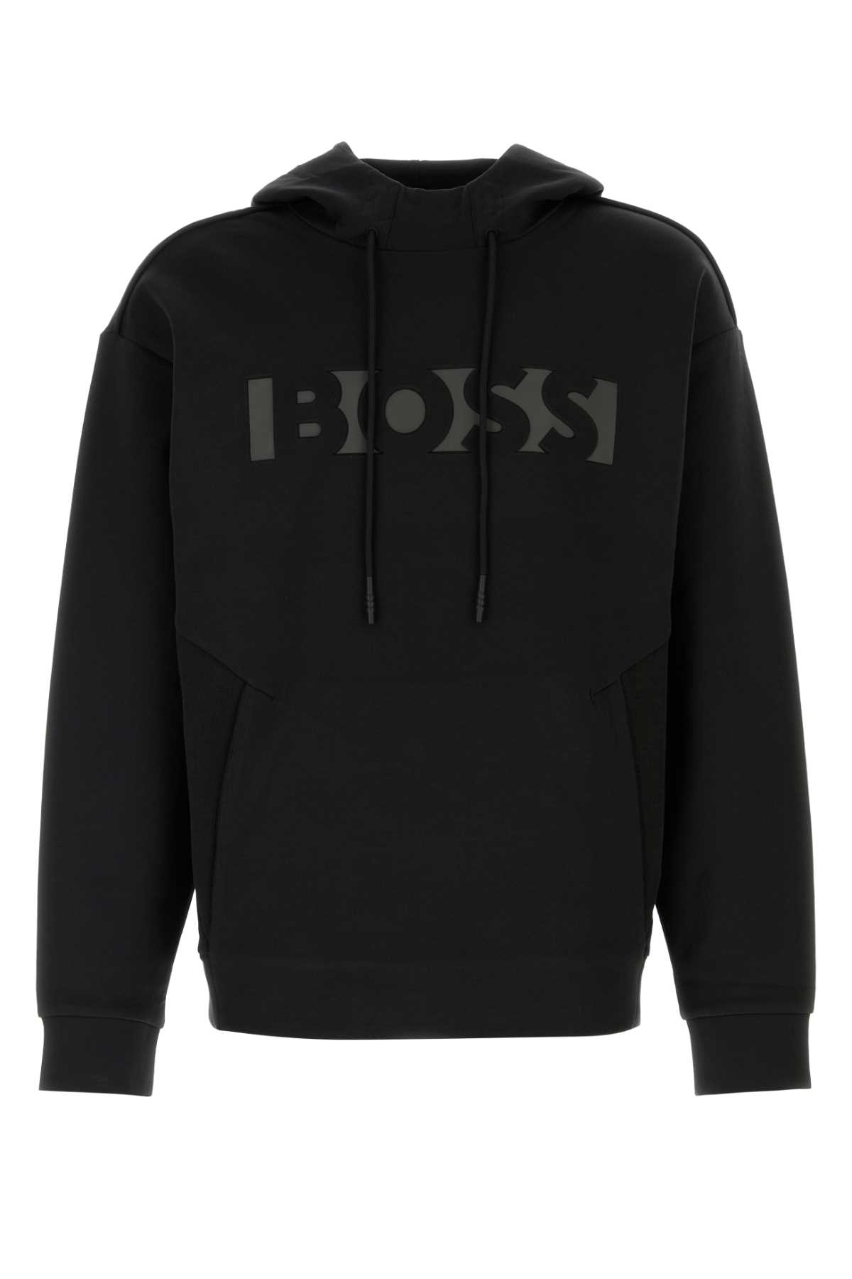 Shop Hugo Boss Black Stretch Cotton Blend Sweatshirt