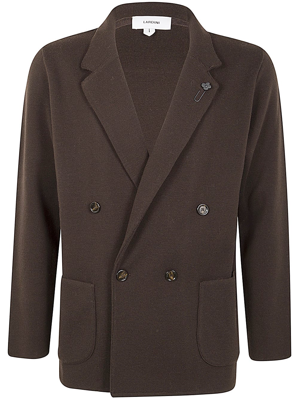 Shop Lardini Man Knit Jacket In Brown