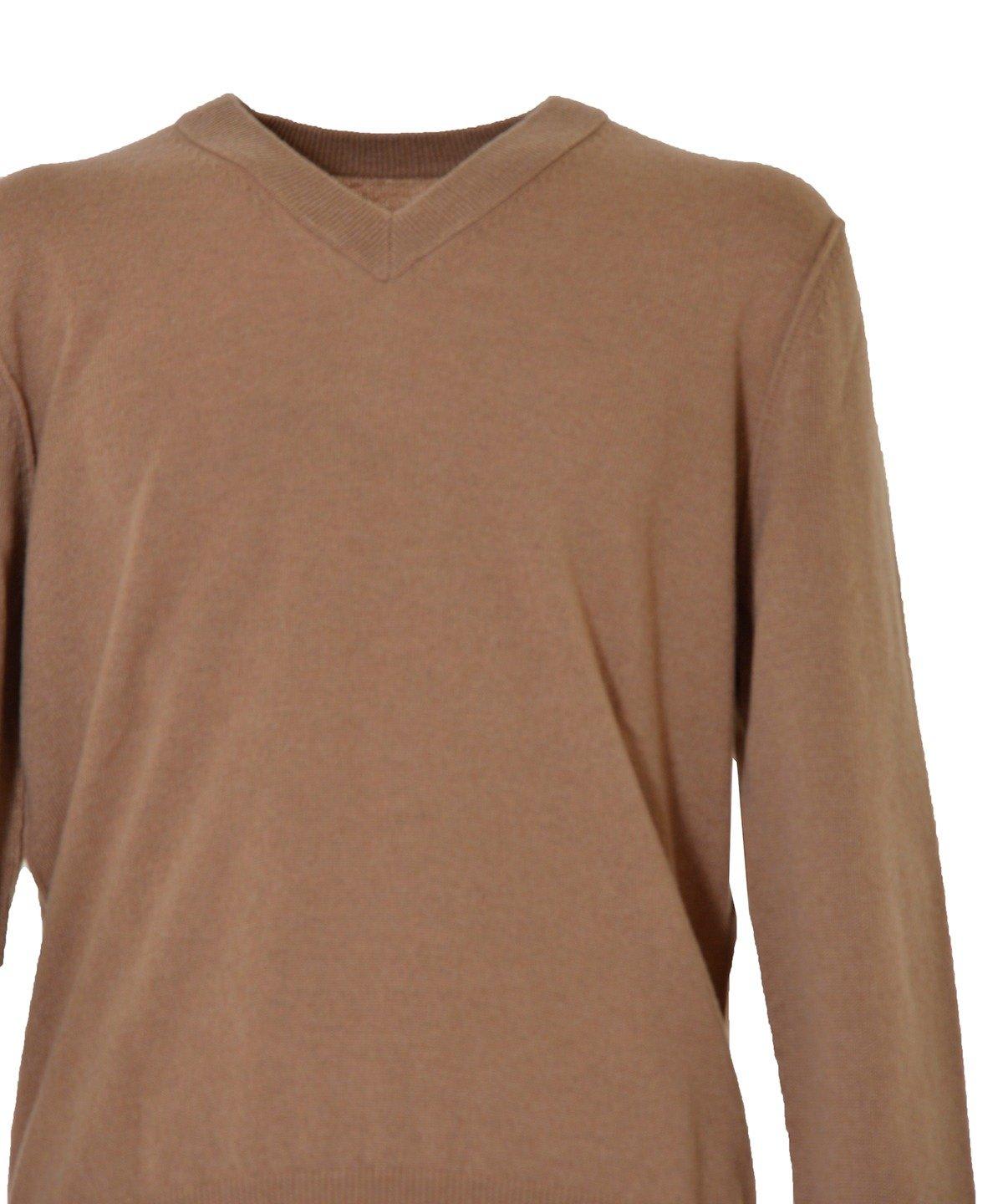 Shop Maison Margiela V-neck Jumper In Beige