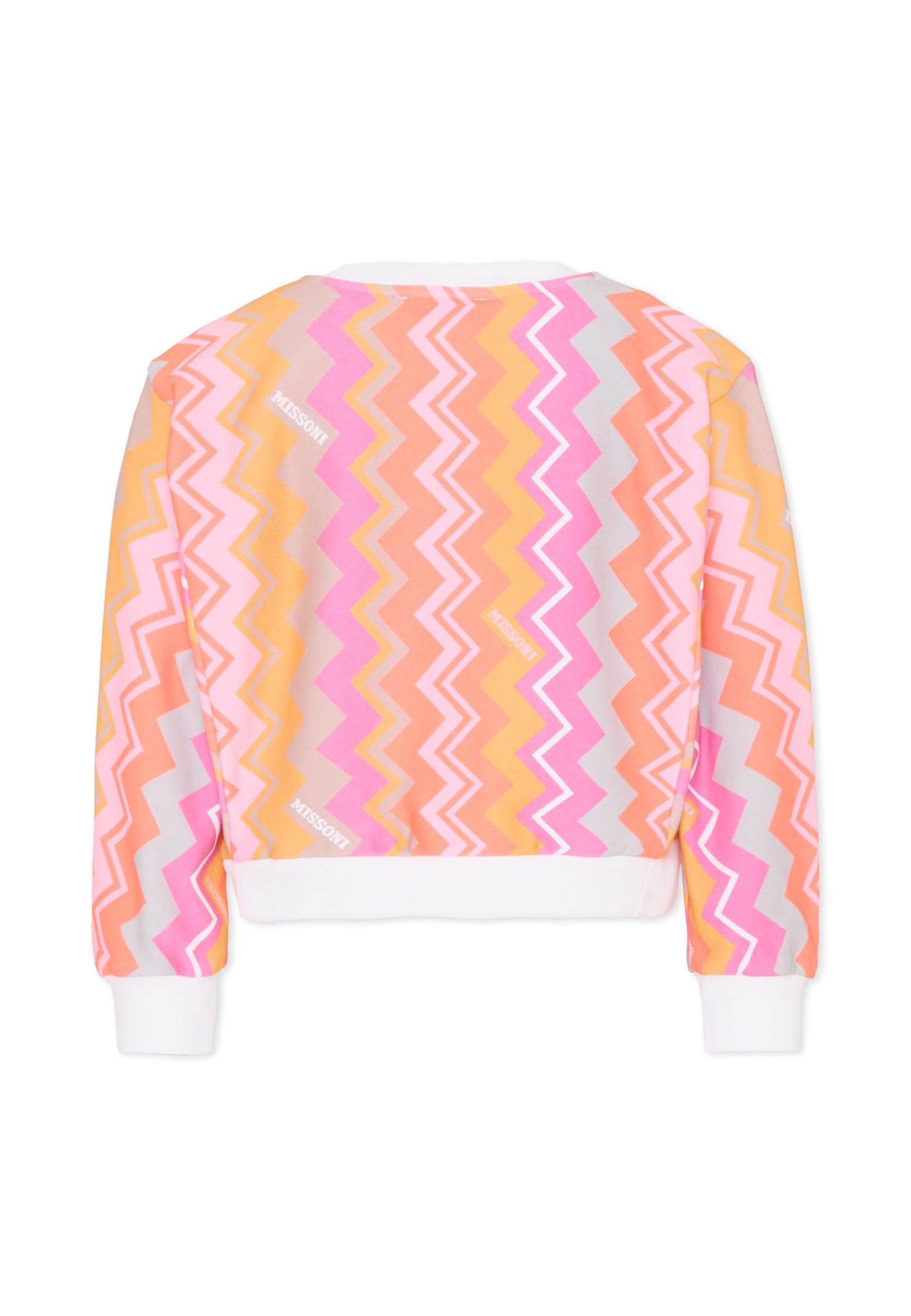 Missoni White Sweatshirt For Girl With Logo In White