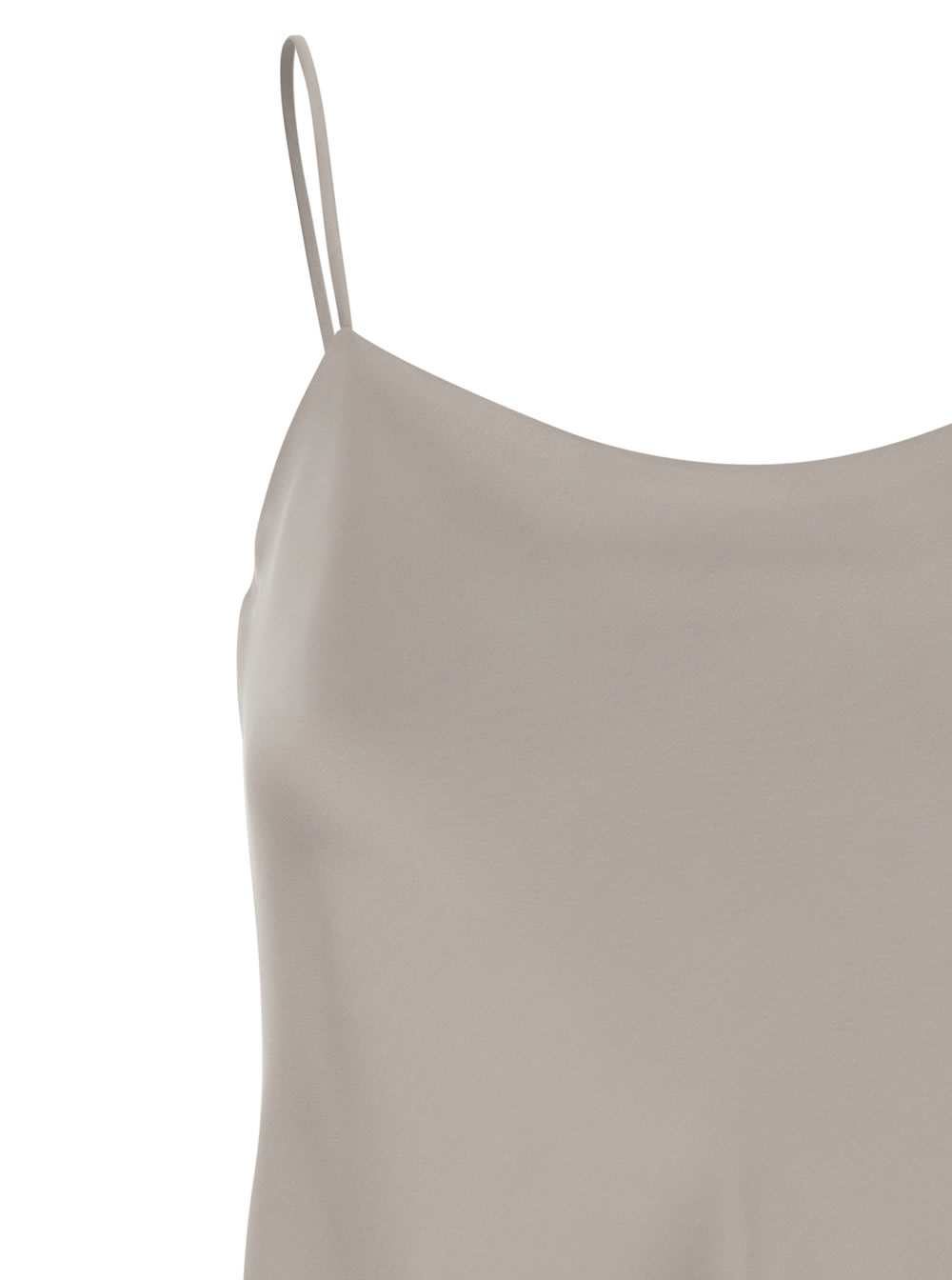 Herno Beige Top With Spaghetti Straps In Satin Woman In Chantilly
