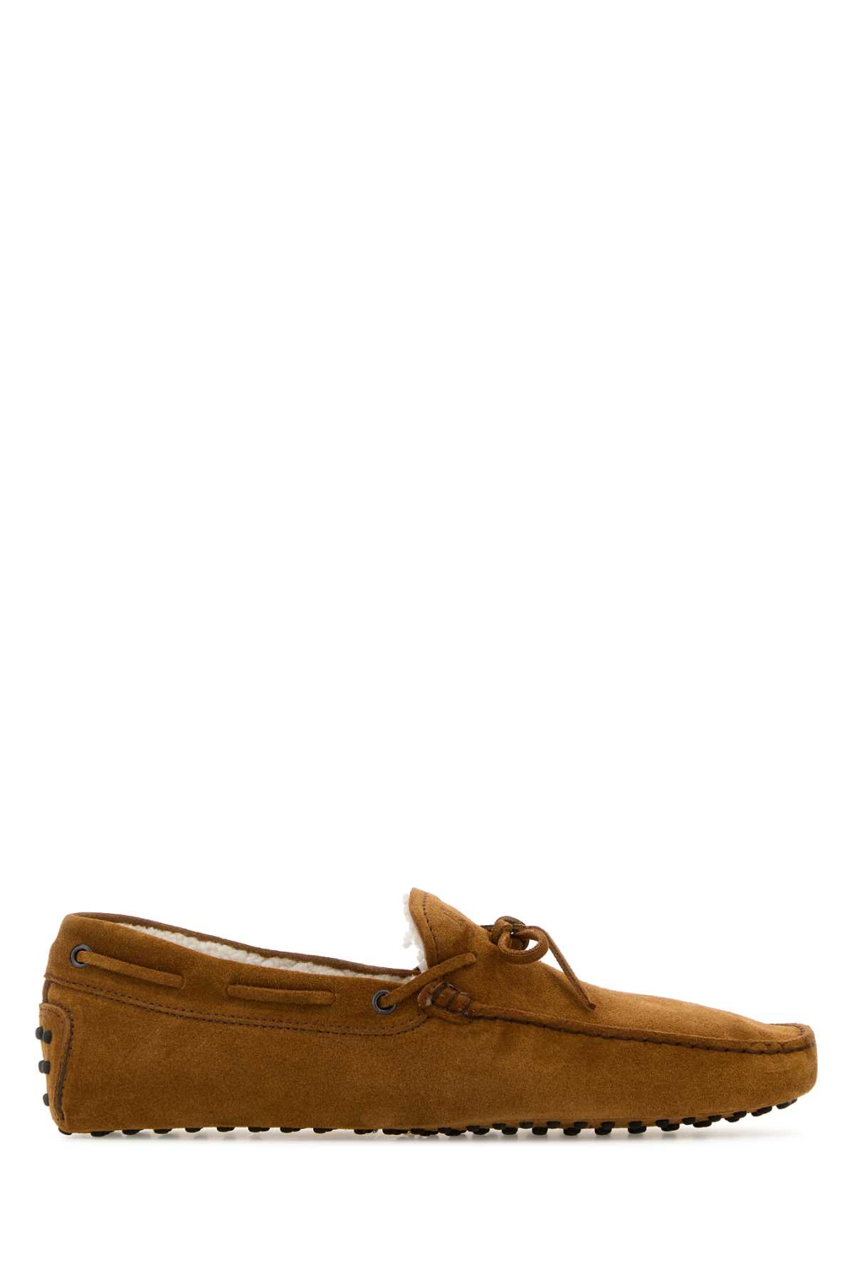 Shop Tod's Camel Suede Loafers In C822