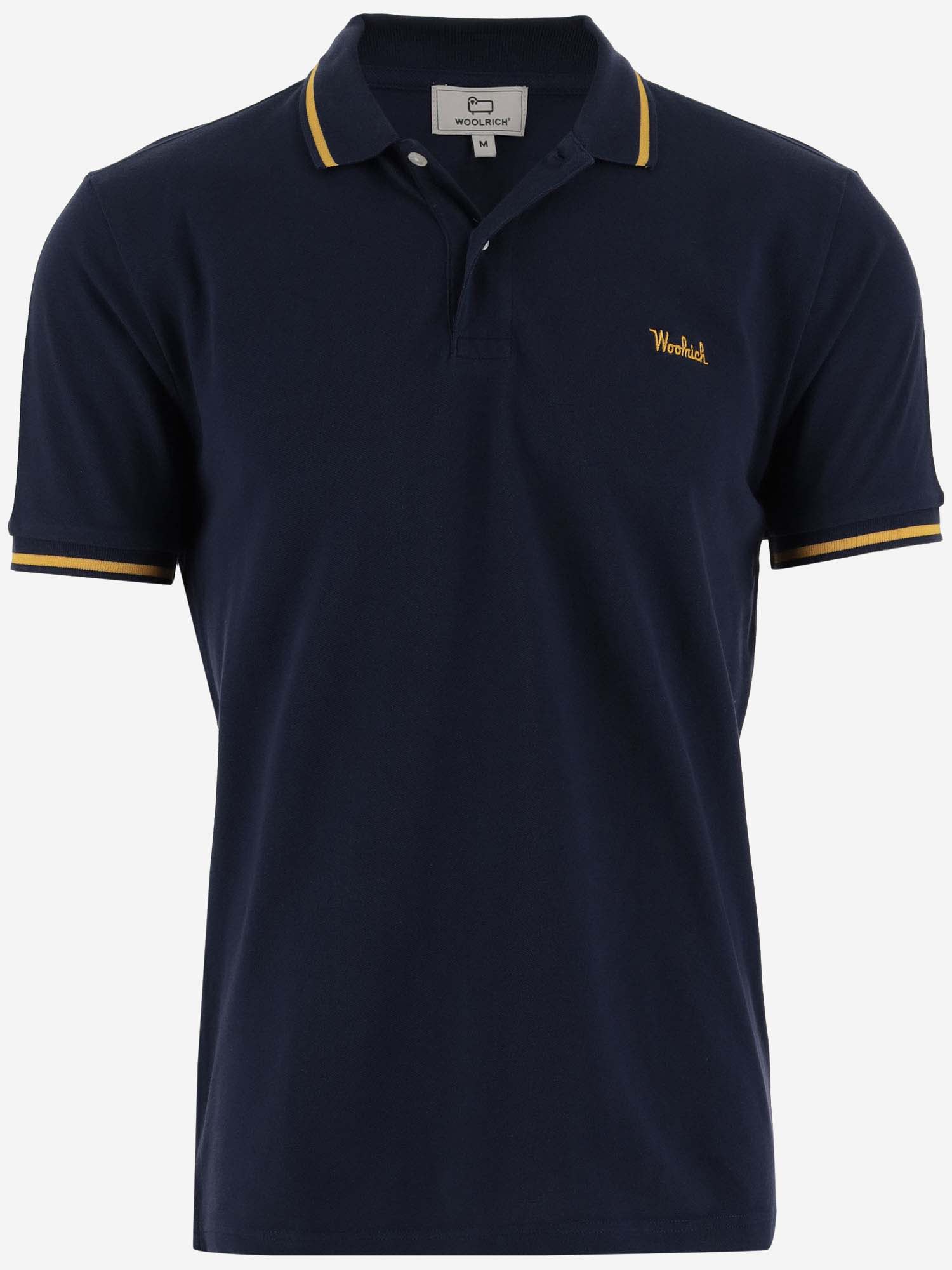 Woolrich Stretch Cotton Polo Shirt In Blue