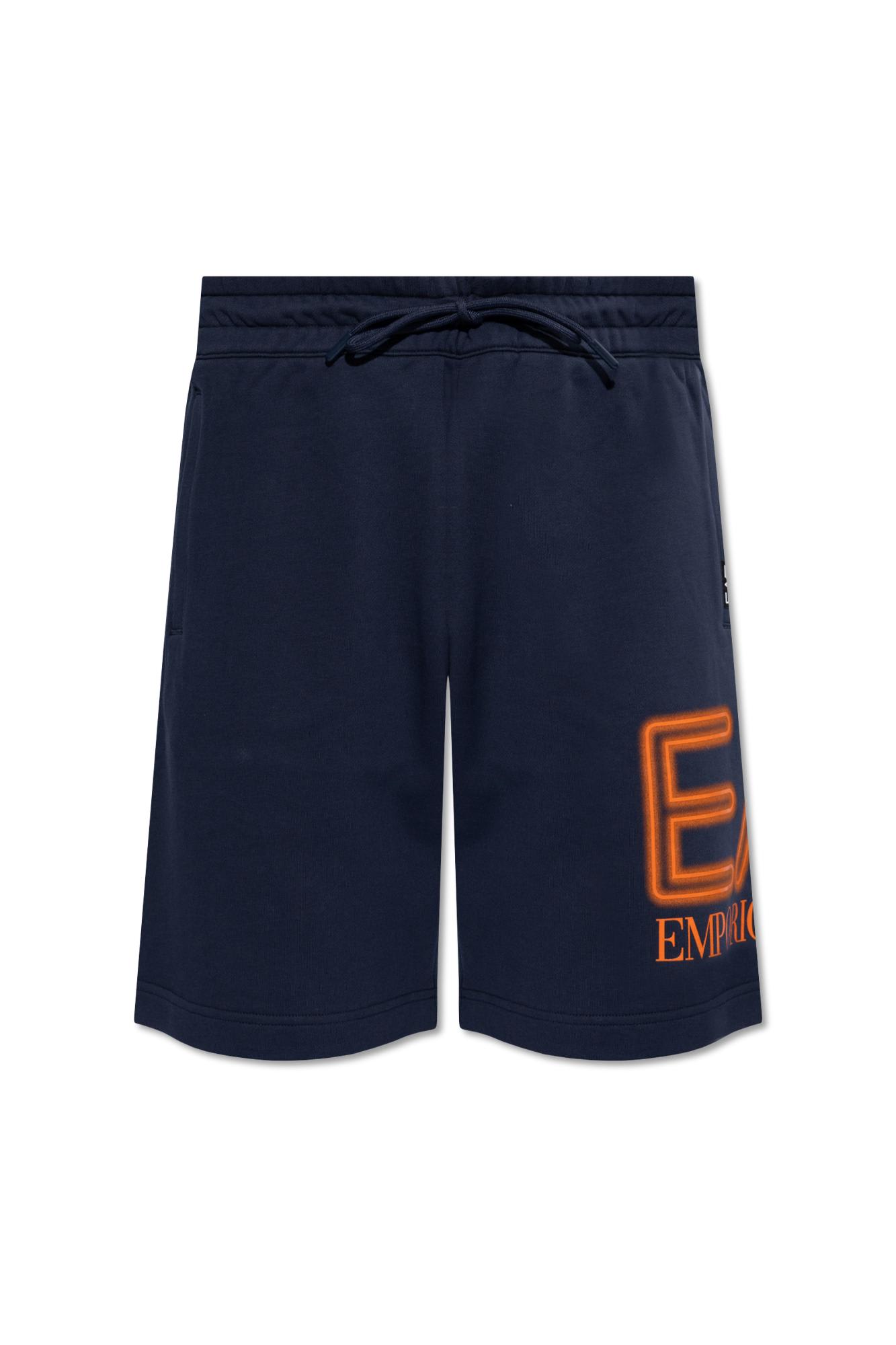 Ea7 Emporio Armani Shorts With Logo In Blue