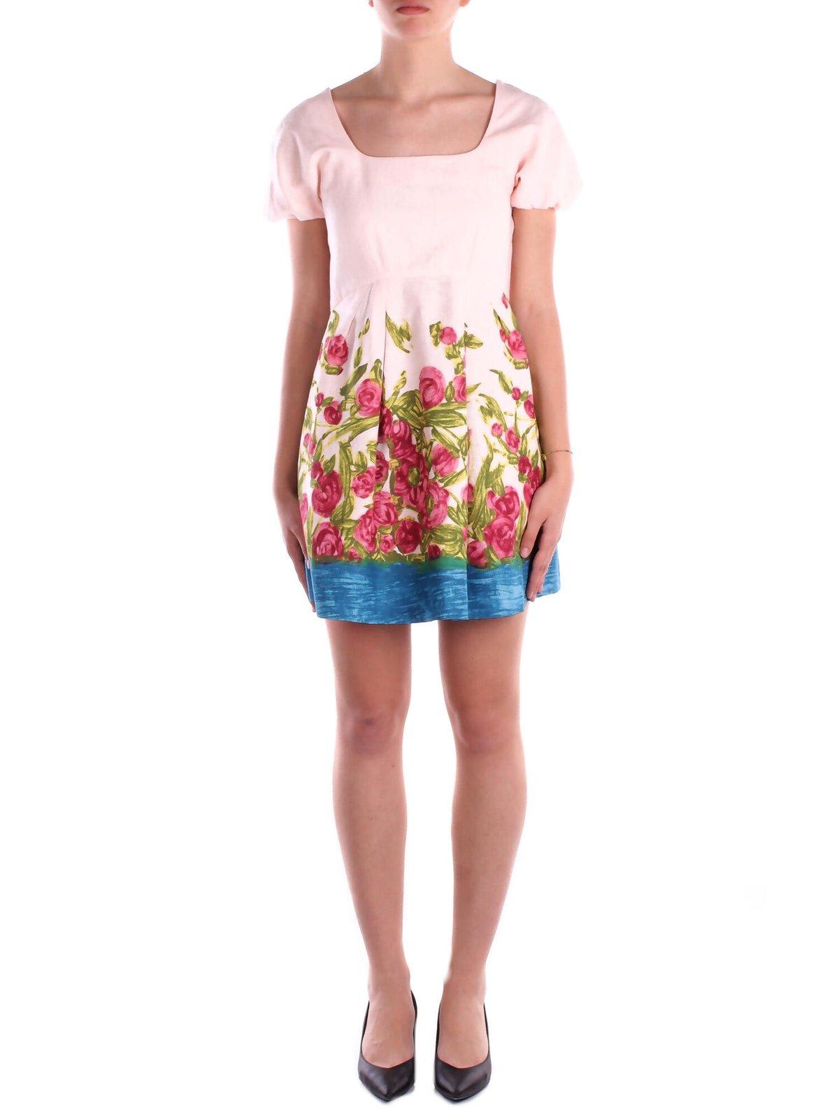 Weekend Max Mara Ebbro Floral Patterned Mini Dress In Pink