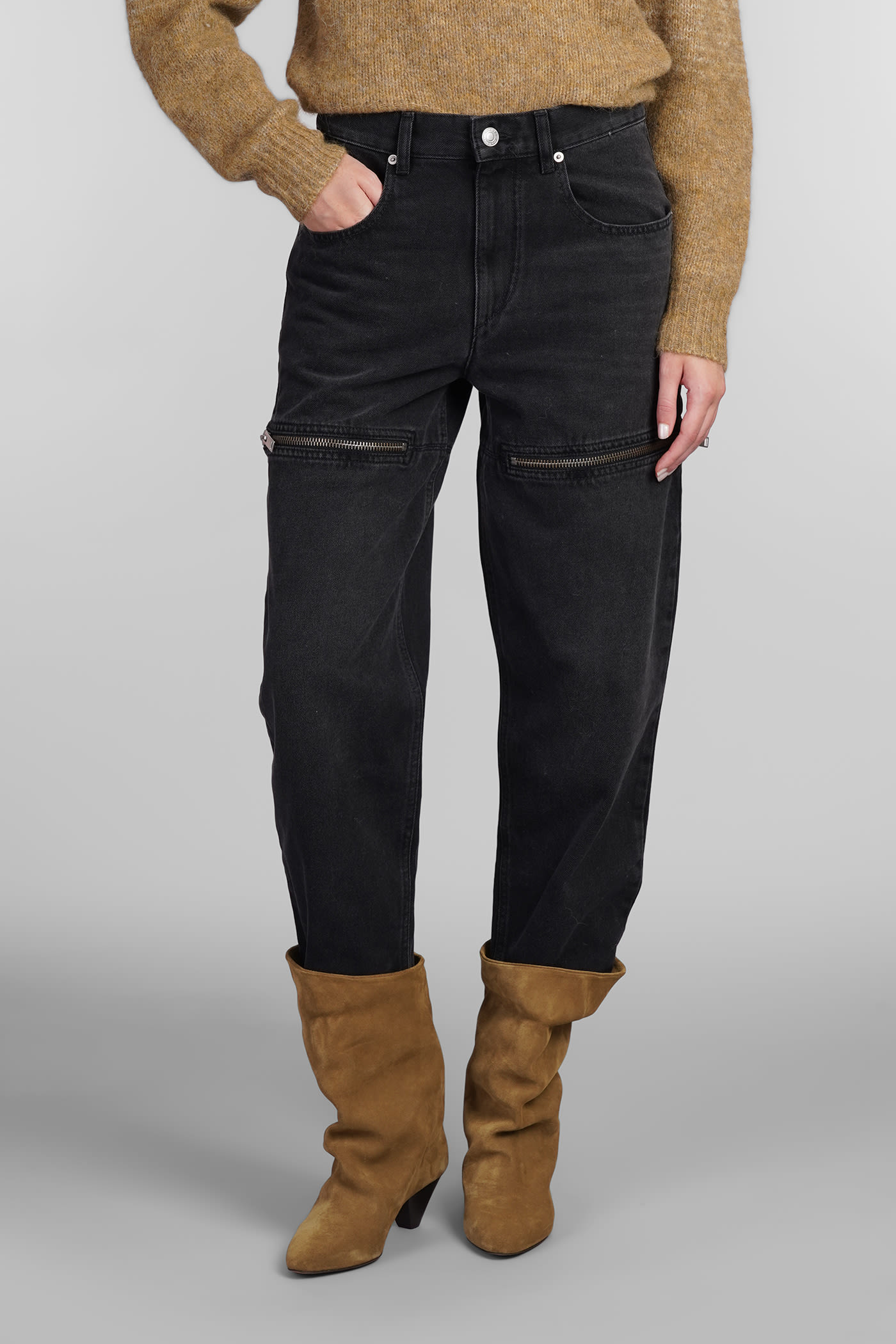 Shop Marant Etoile Salia Jeans In Black Cotton