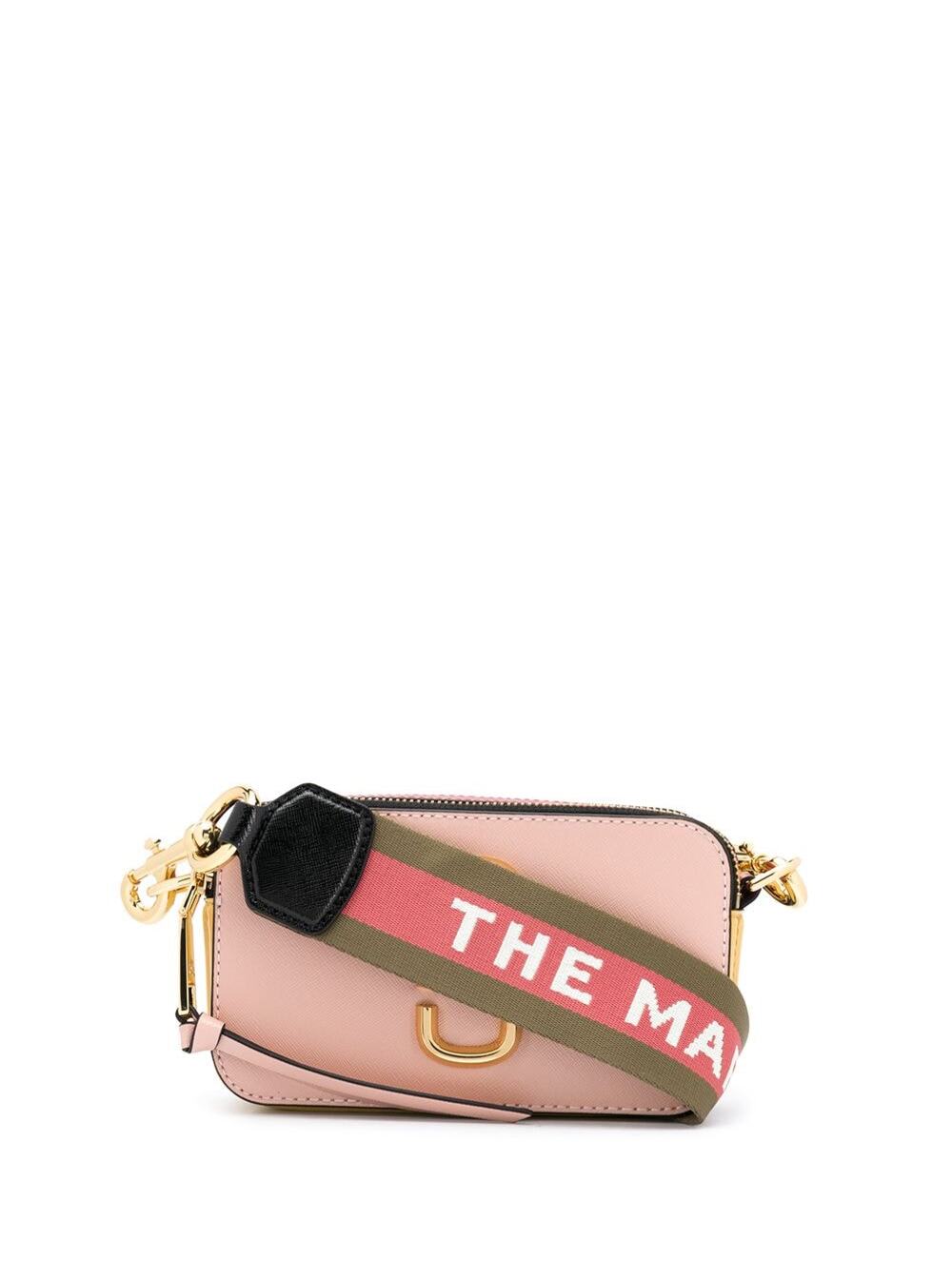 Marc Jacobs Snapshot Pink Leather Crossbody Bag With Logo