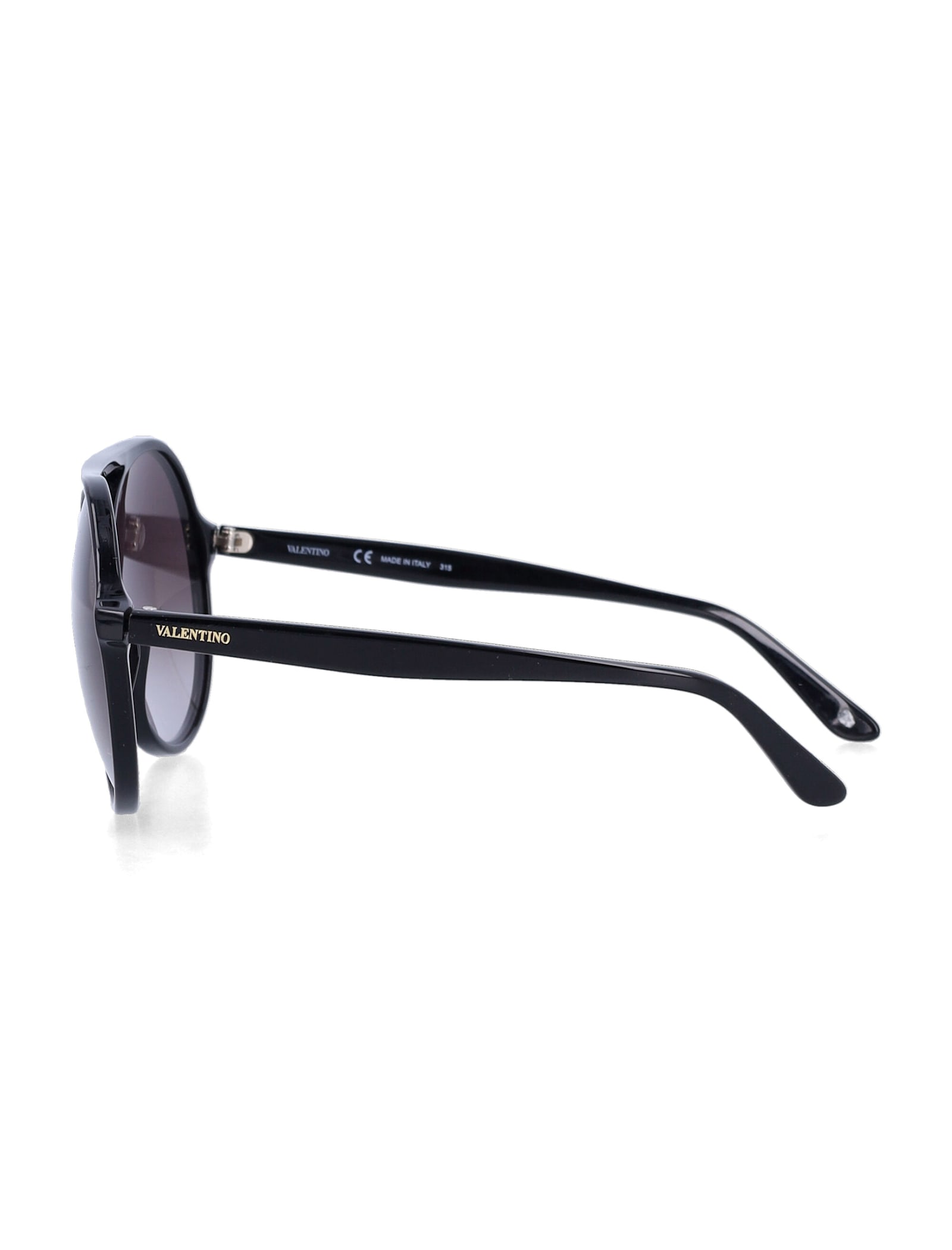 Valentino Garavani Black Aviator Sunglasses In Black