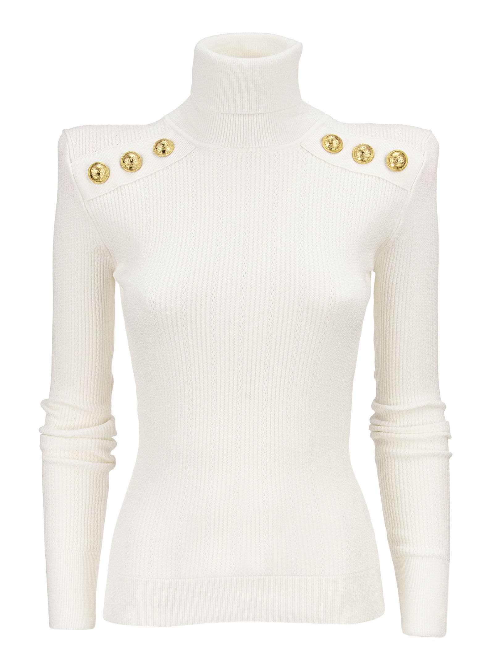 gold button sweater