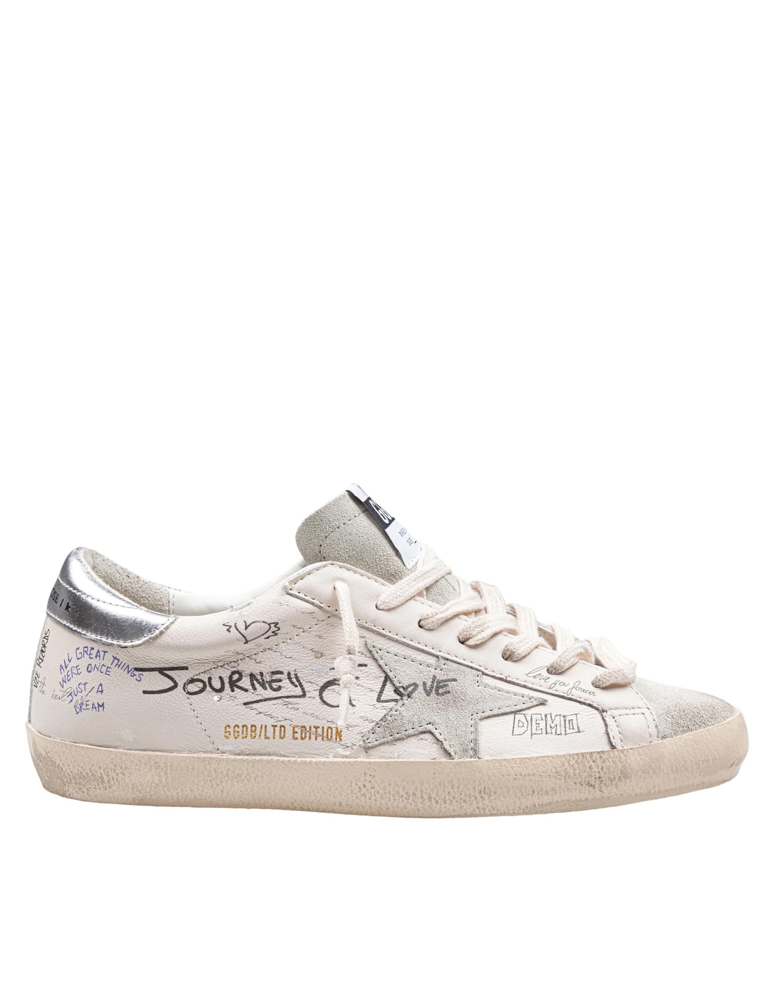 Golden Goose Men's Super-star Sneaker In White/silver