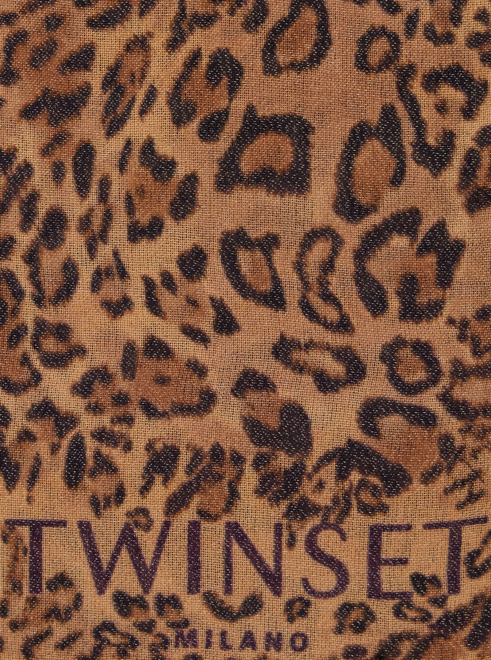 Twinset Leopard-print Logo Scarf In Animal Print
