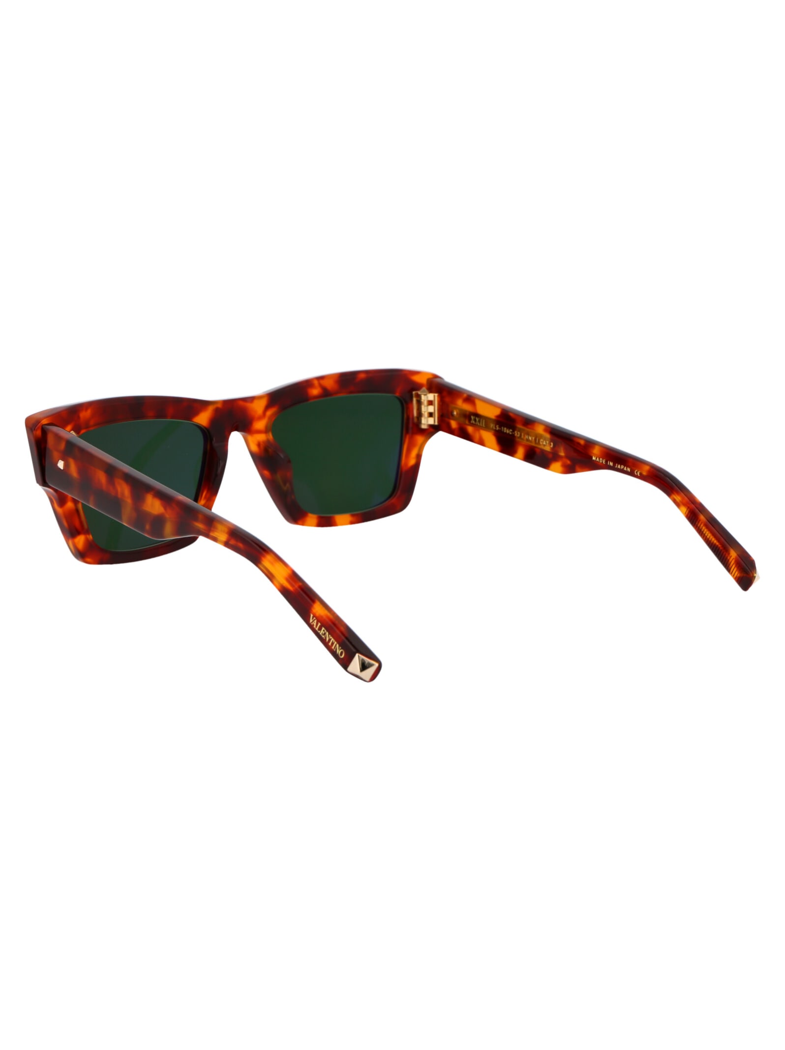 Shop Valentino Xxii Sunglasses In Honey Tortoise W/dark Green