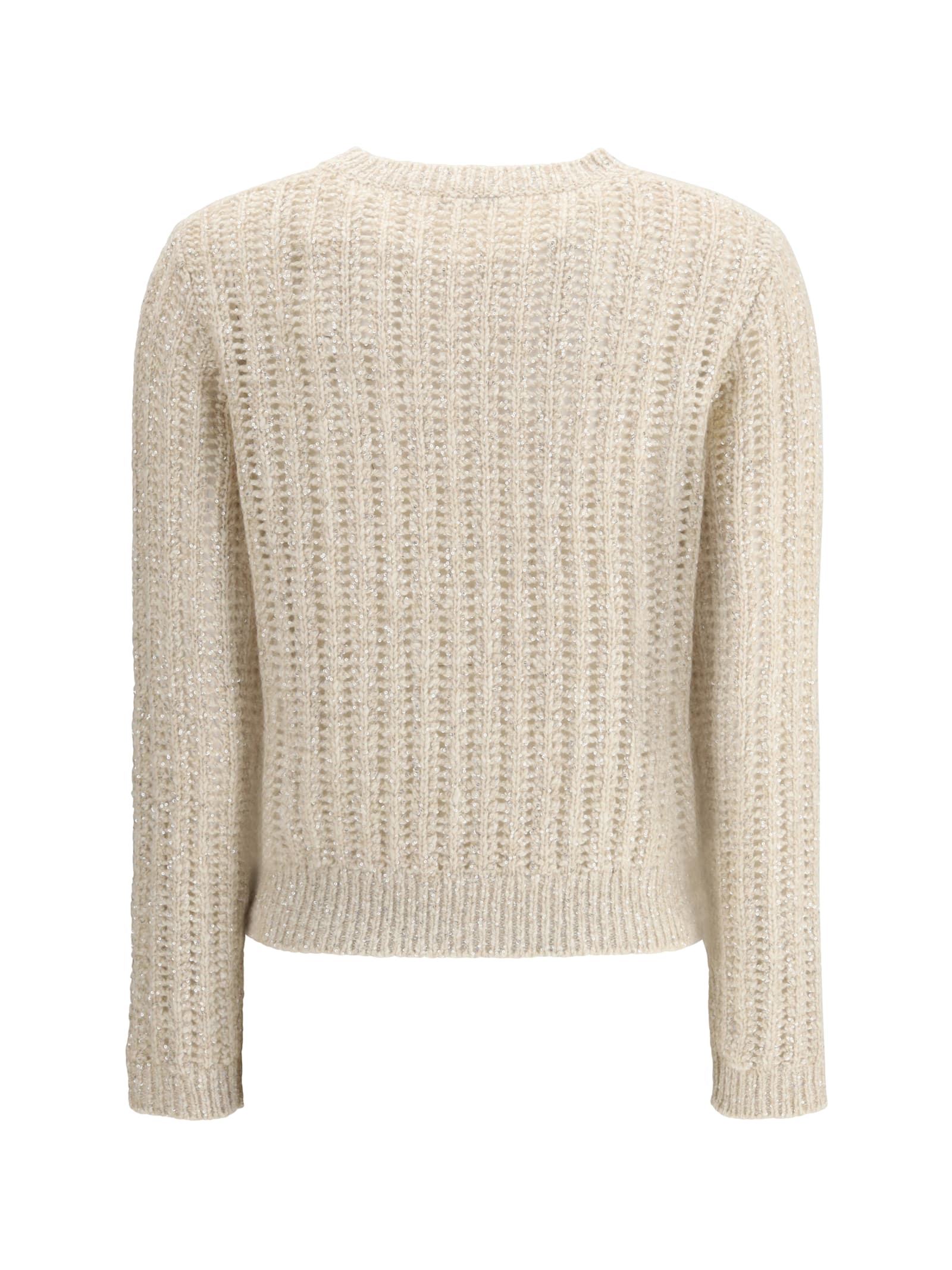 Brunello Cucinelli Sequin-embellished Sweater In Neutral