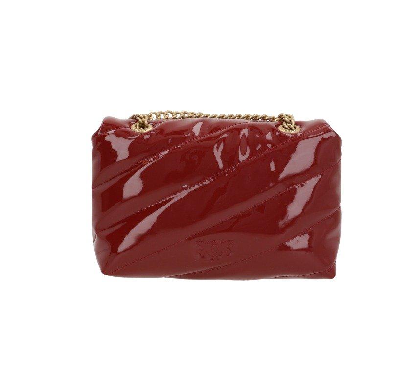 Shop Pinko Love Puff Quilted Shoulder Bag In Q Rosso Antique Gold