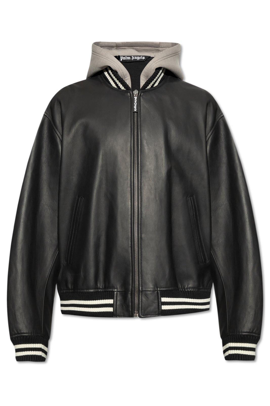 Curved Logo Zipped Bomber Jacket