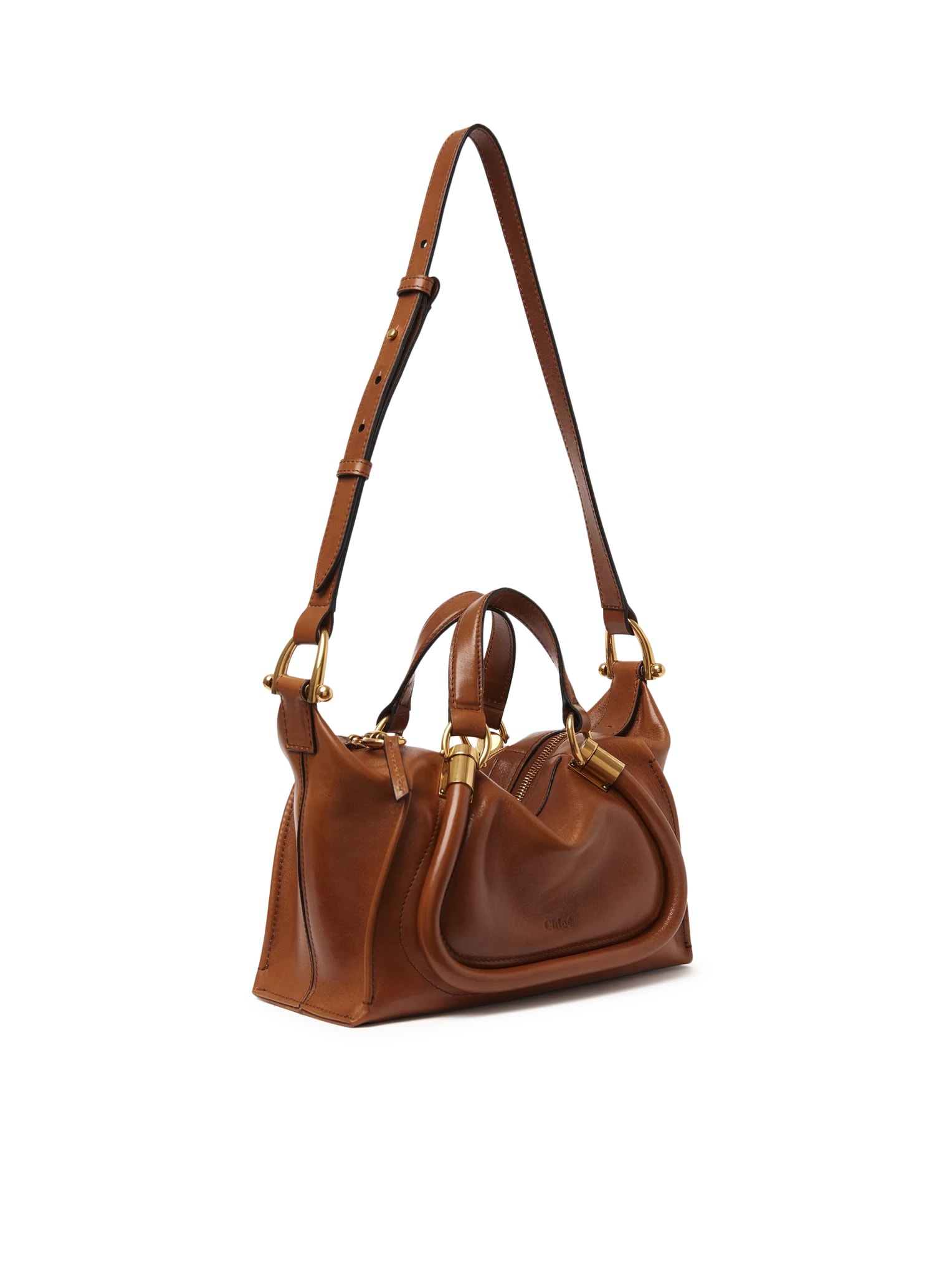 Shop Chloé Small Paraty 24 Bag In Shiny Leather