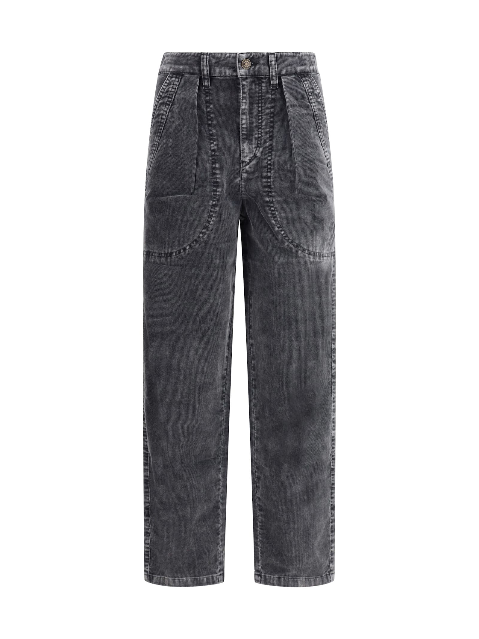Isabel Marant Étoile Onyta Tapered Corduroy Jeans In Black